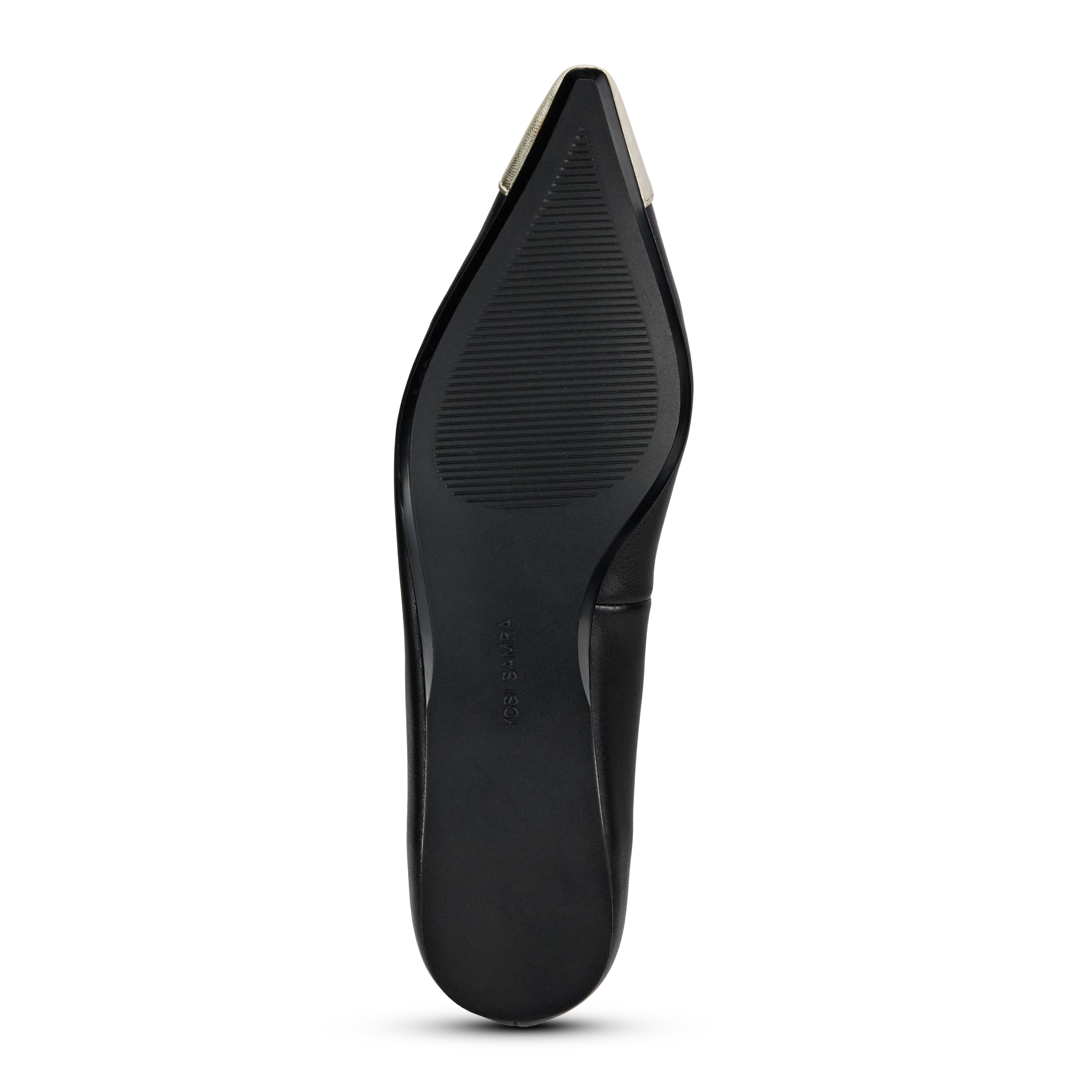 Auburn Toe Cap Flat in Black Leather