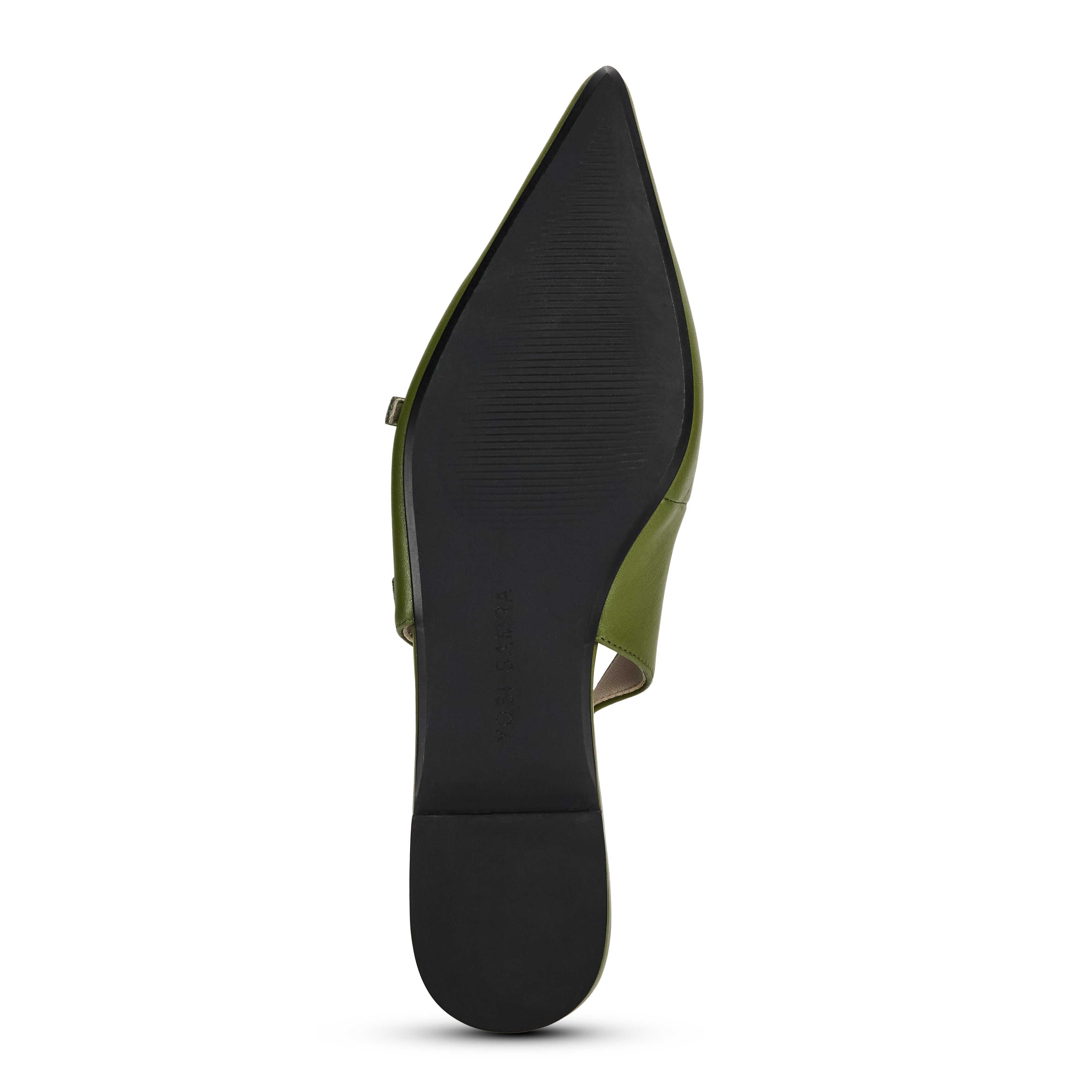 Ava Slingback Flat in Olive Leather