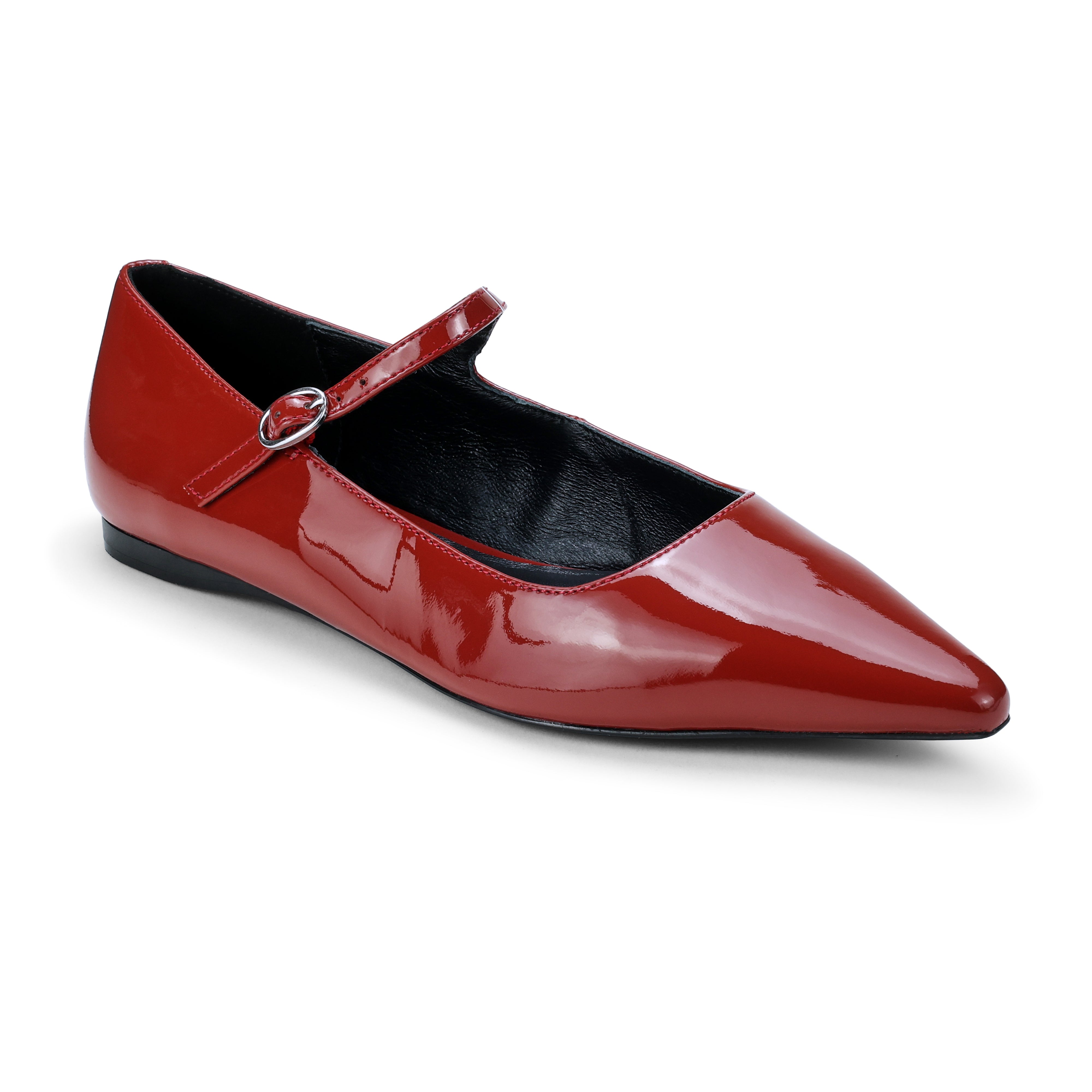 Camille Flat in Rust Patent Leather