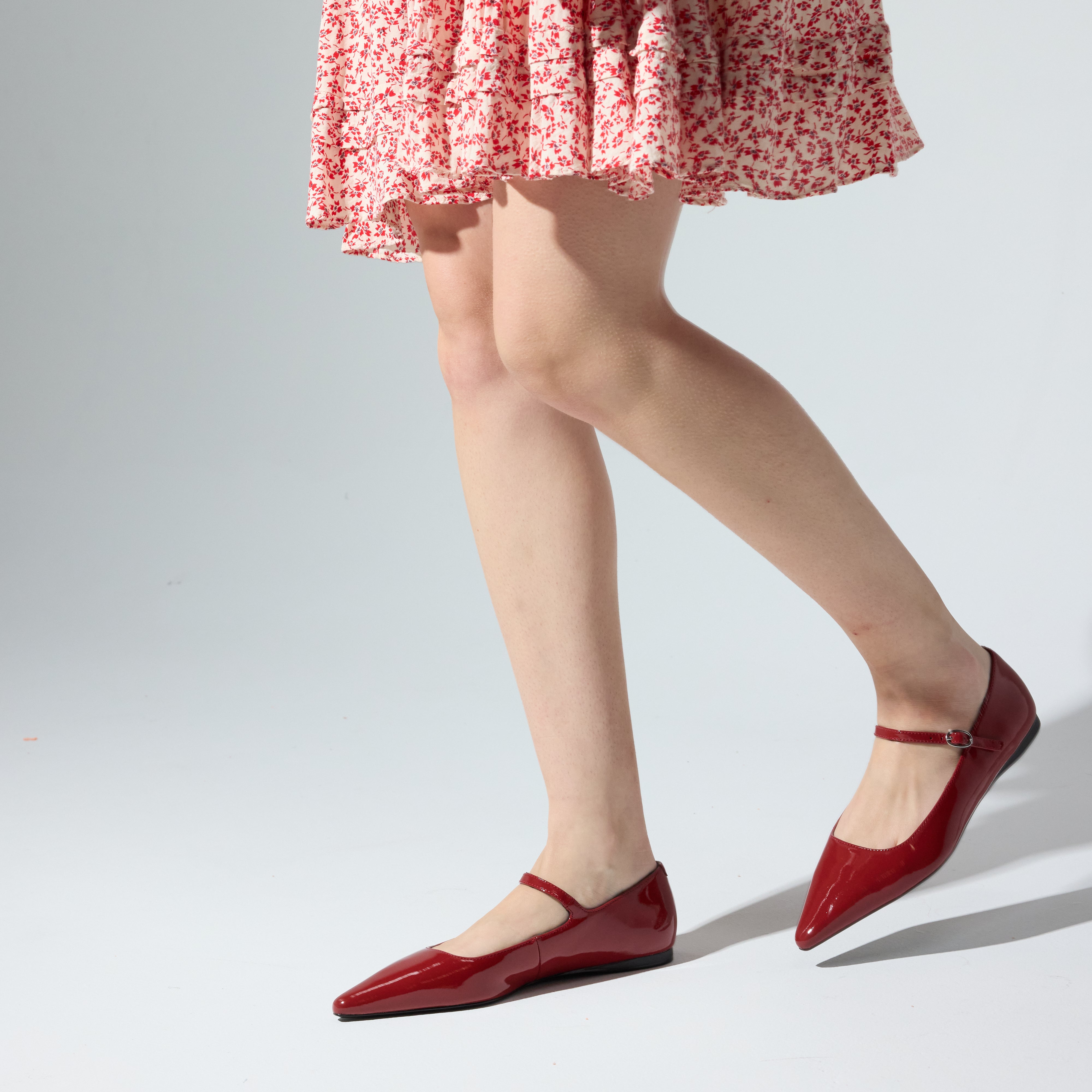 Camille Flat in Rust Patent Leather