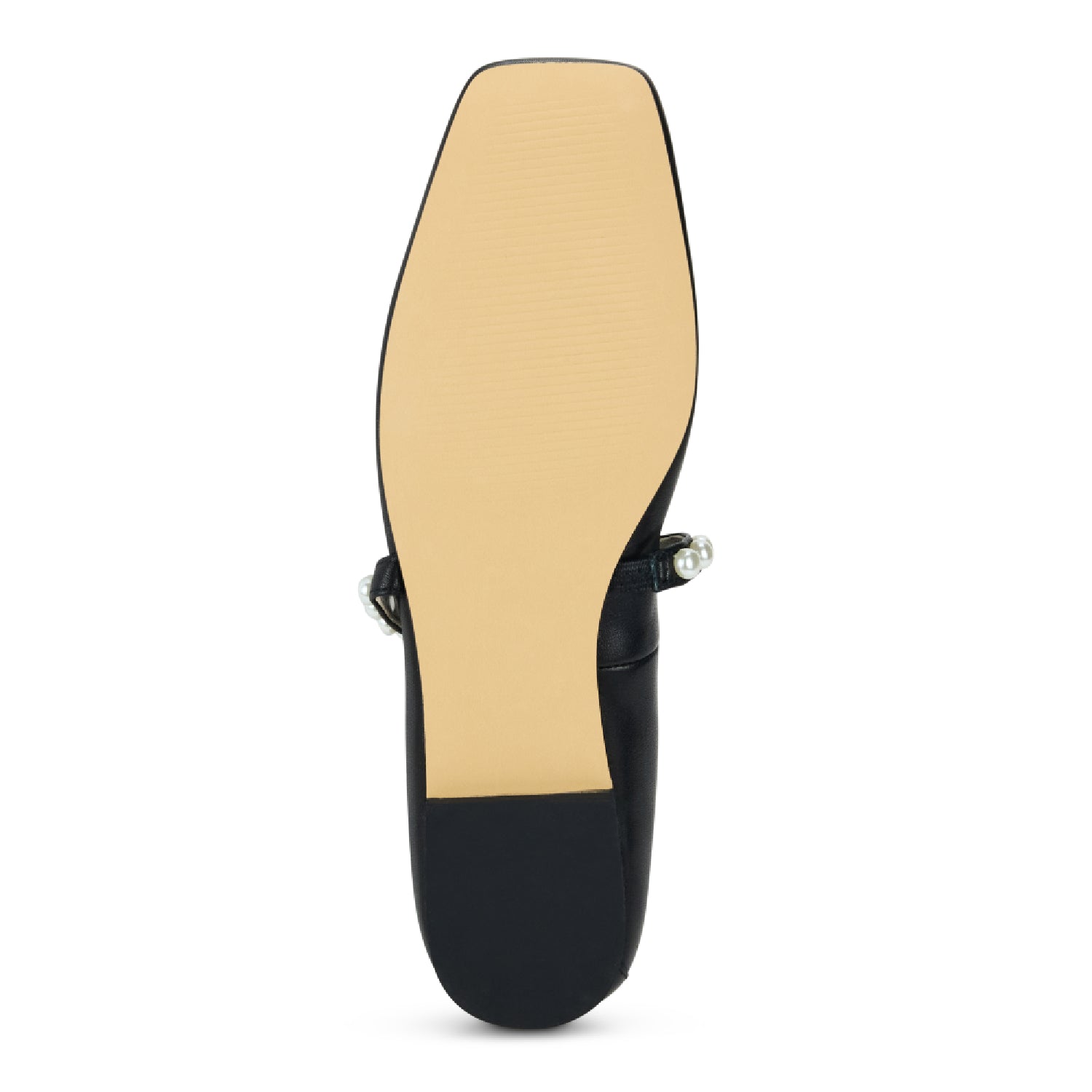 Cara Pearl Flat in Black Leather