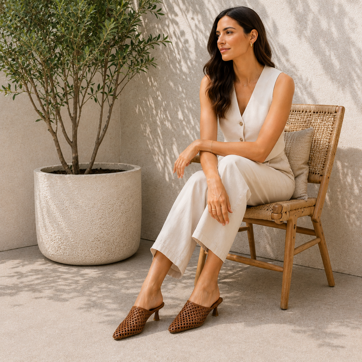 Chelsea Heel in Whiskey Woven