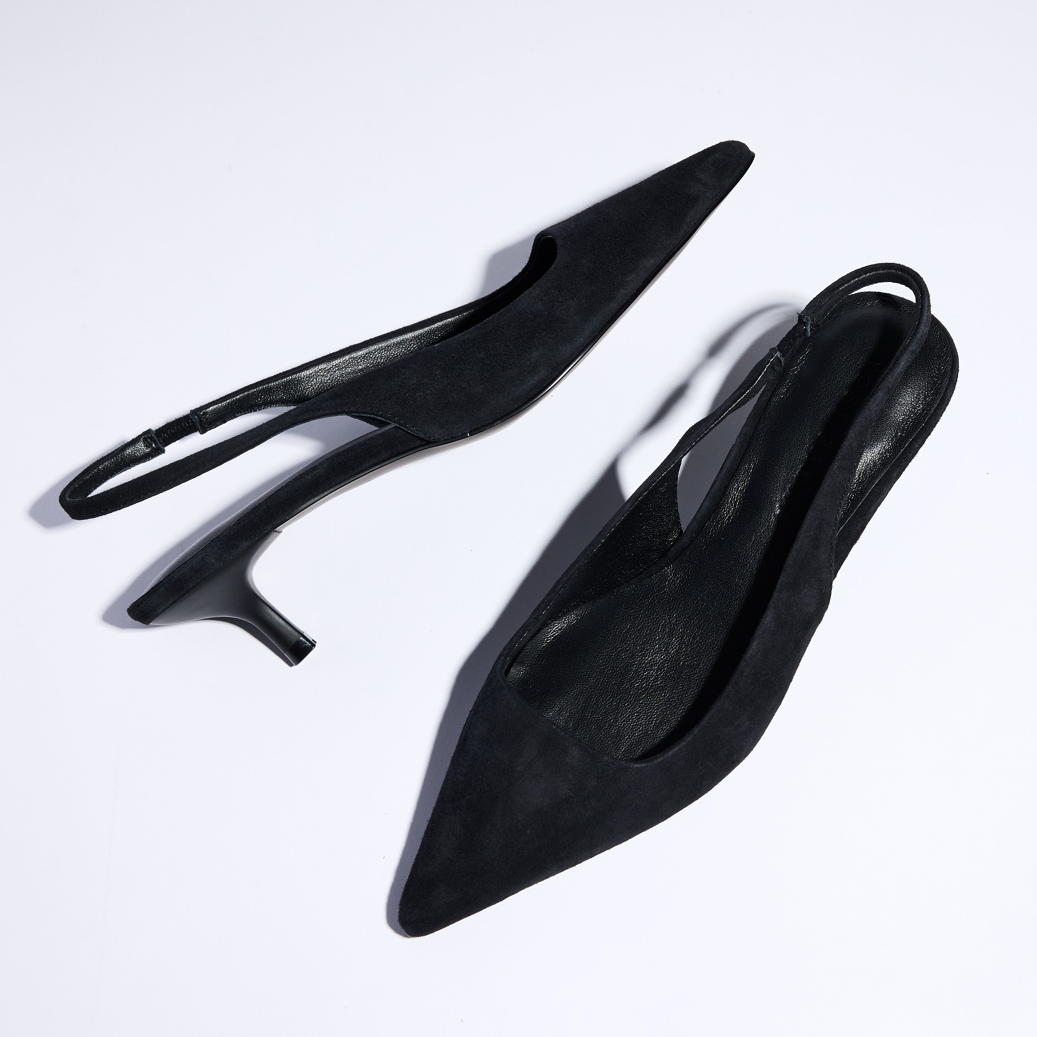 Delilah Slingback in Black Suede