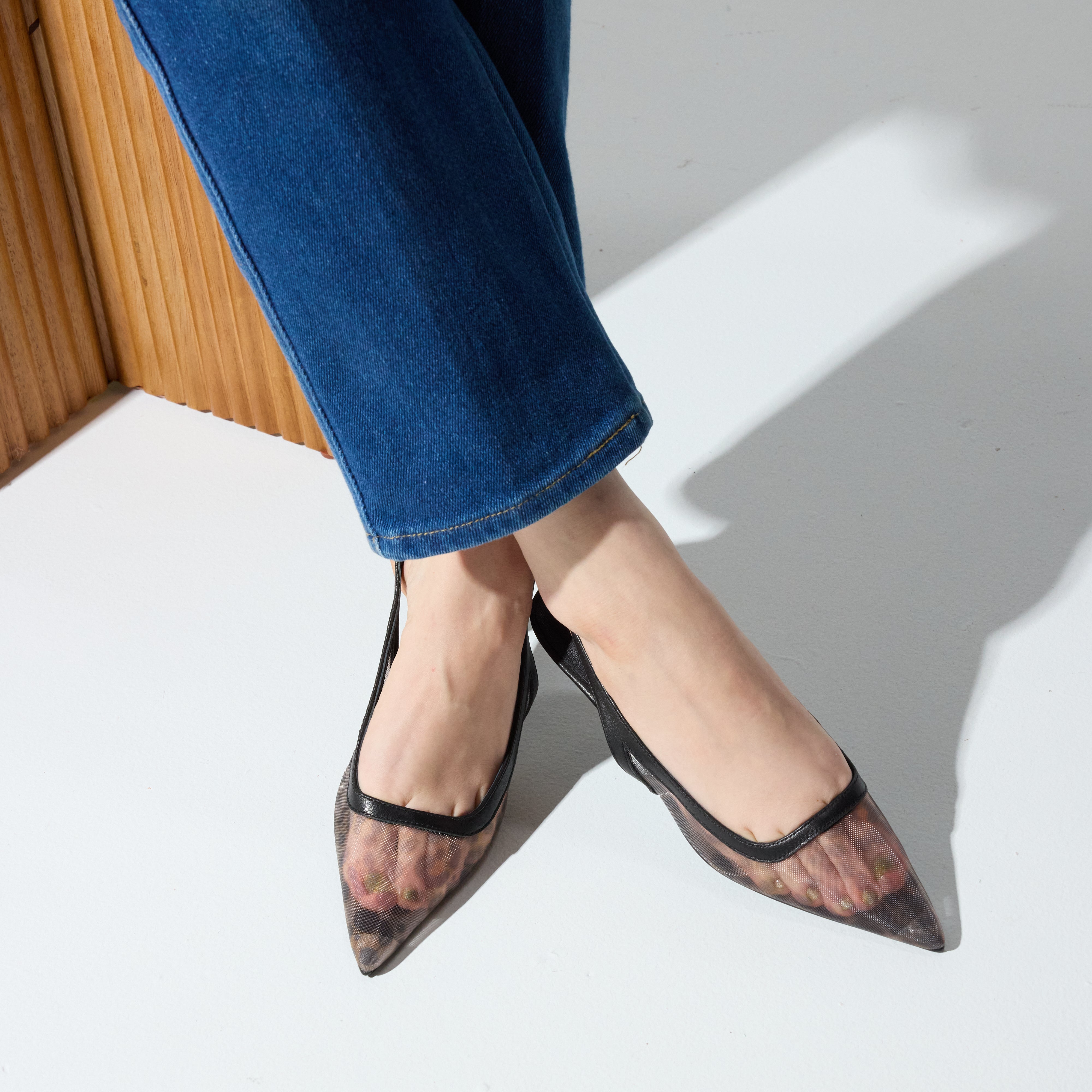 Delilah Slingback in Leopard Mesh