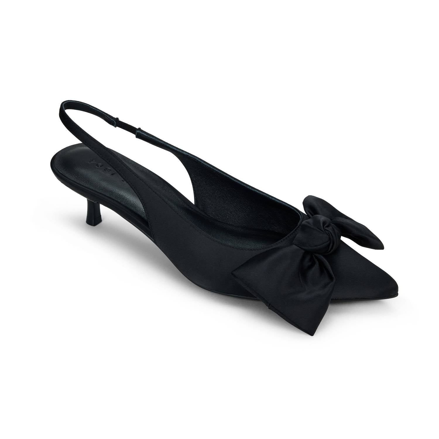 Elise Slingback in Black Satin Black / 6