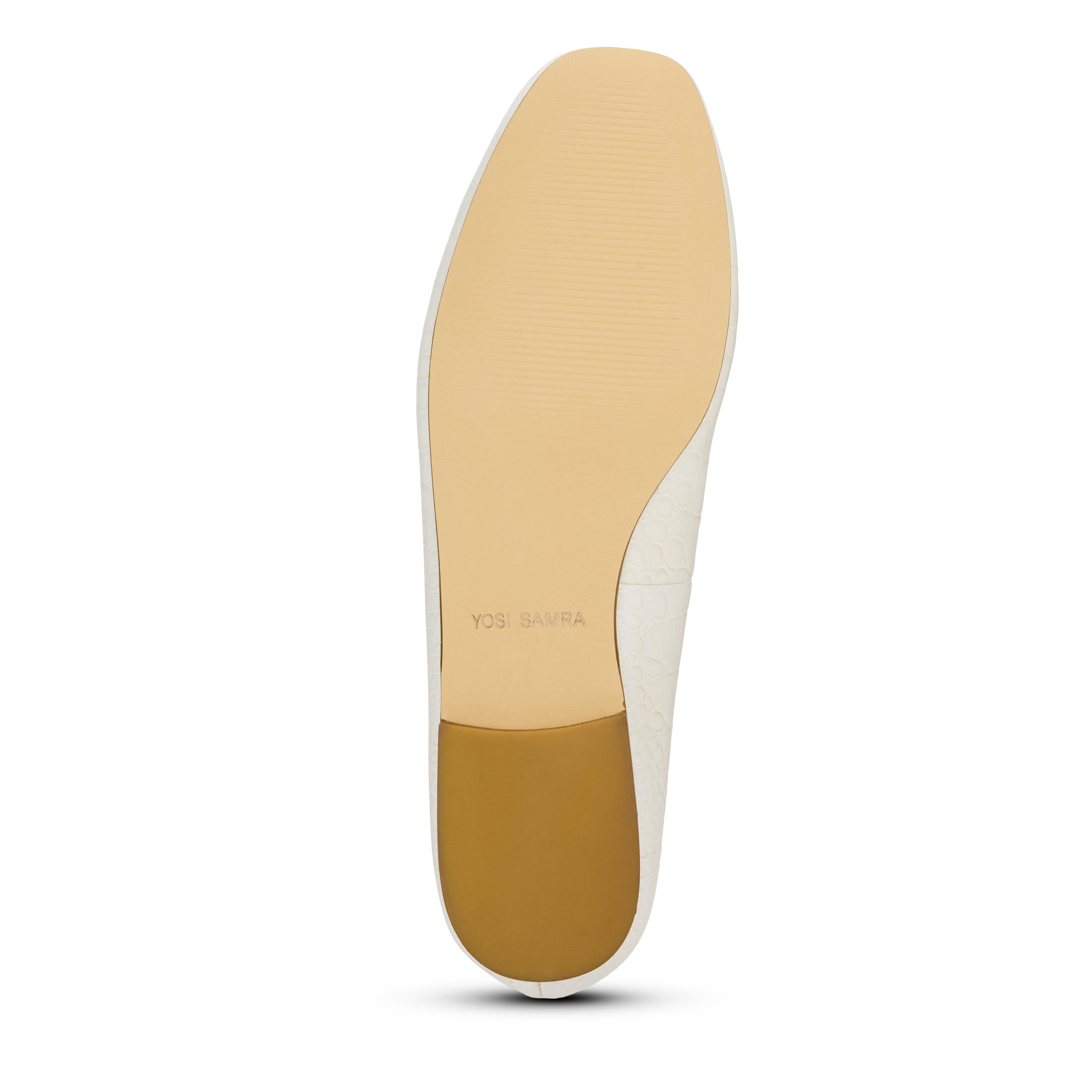 Emerson Ballet Flat in Bone Leather Croc