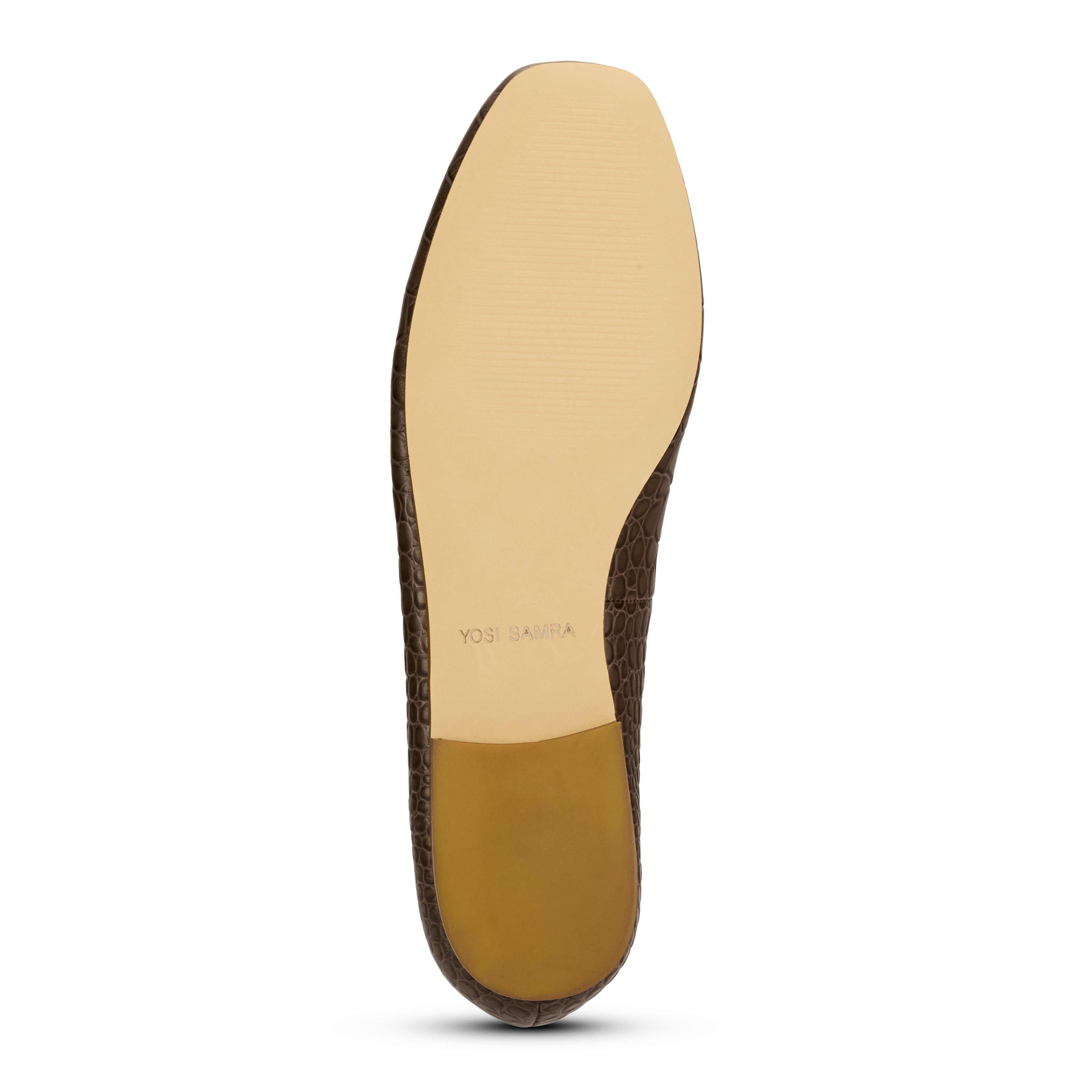 Emerson Ballet Flat in Chocolate Leather Croc