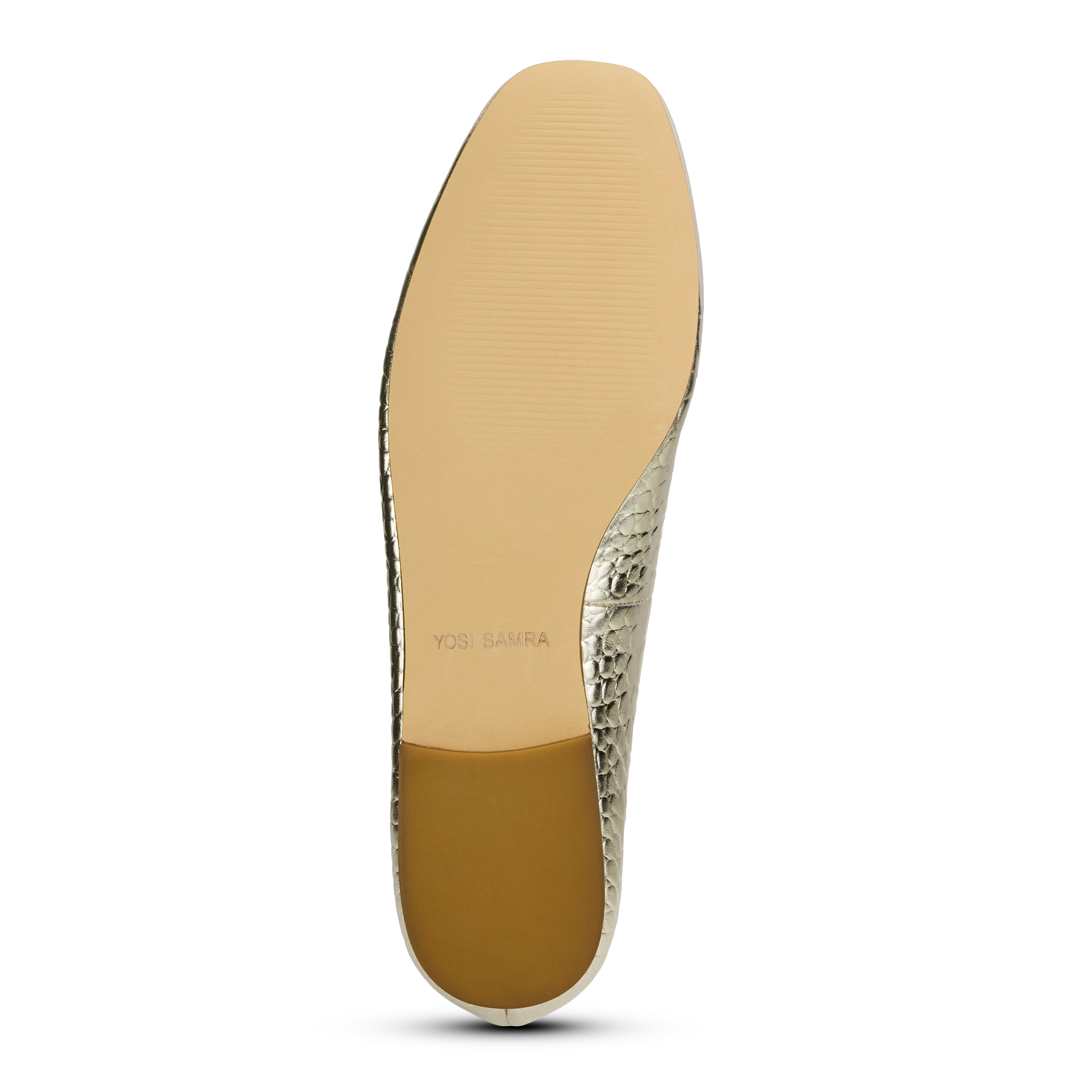 Emerson Ballet Flat in Gold Leather Croc