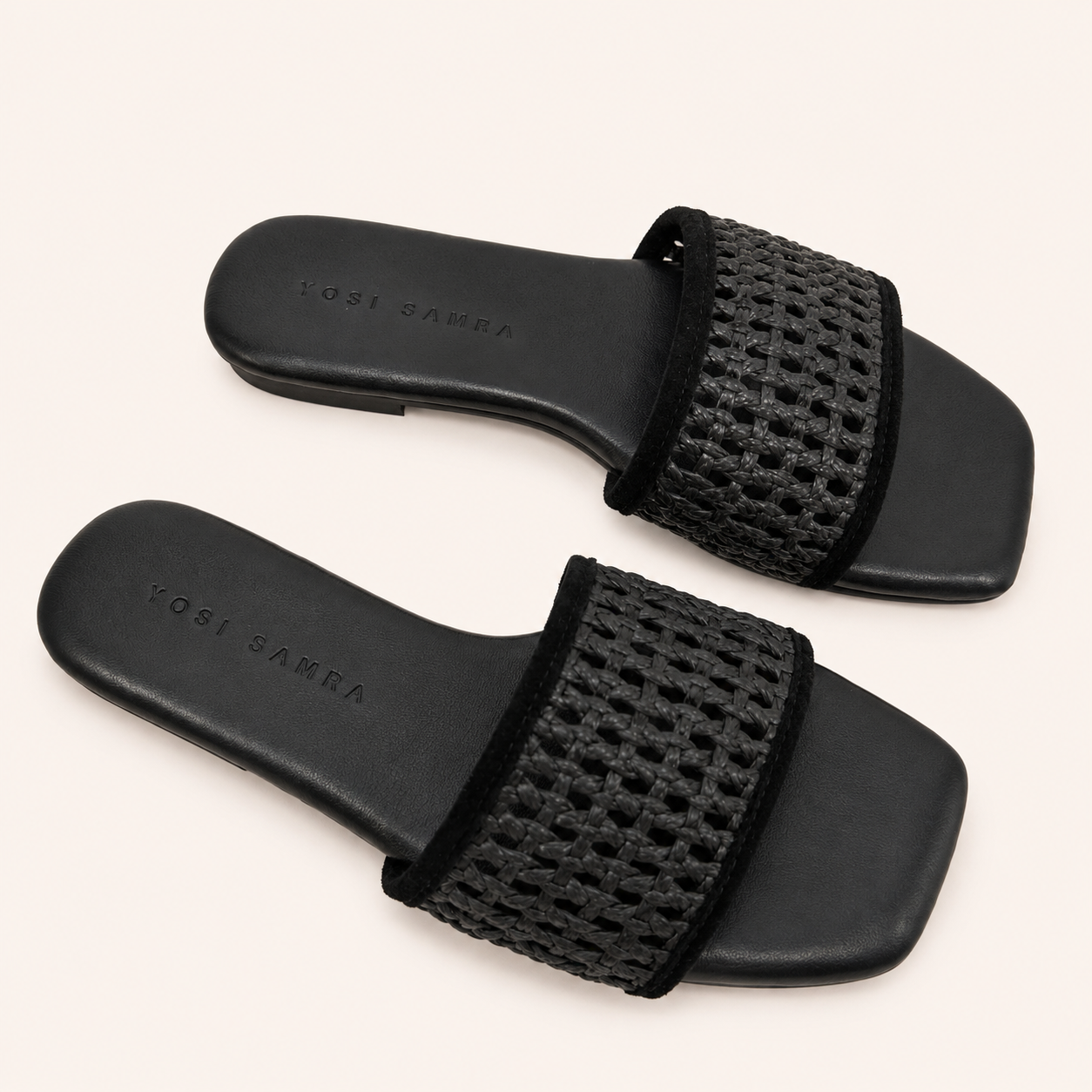 HARLEY SLIDE IN BLACK RAFFIA