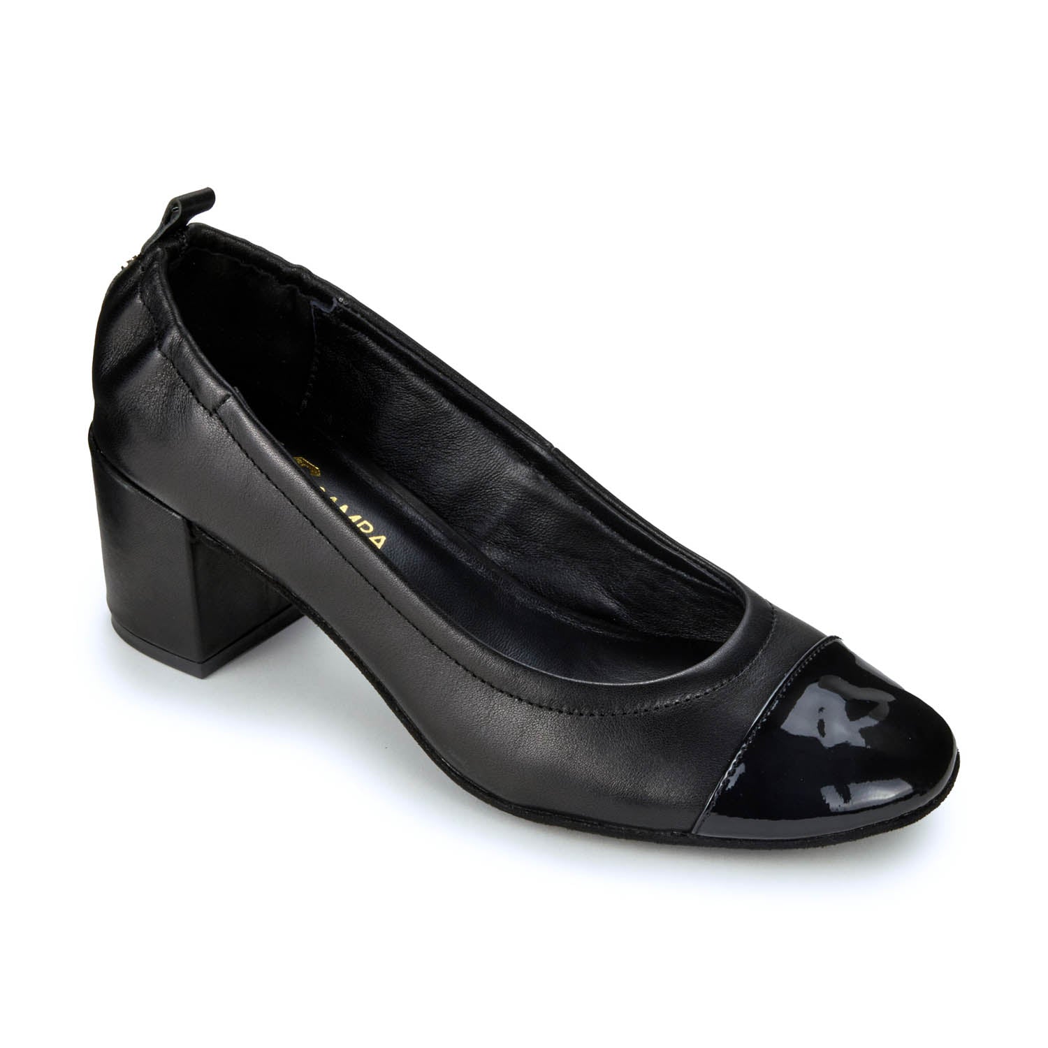 Heidi Classic Pump in Black Leather - Yosi Samra - Women's Heels