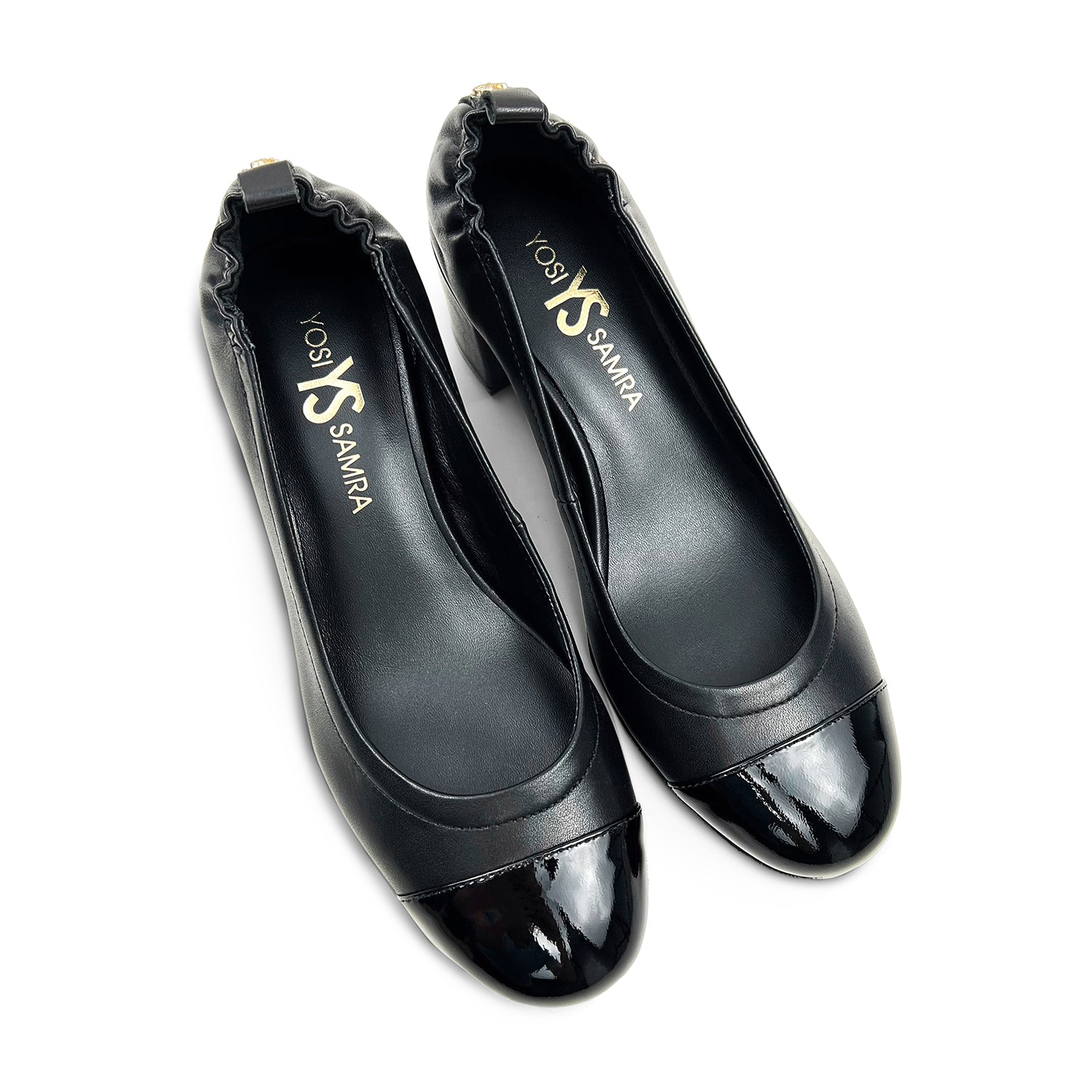 Heidi Classic Pump in Black Leather - Yosi Samra - Women's Heels