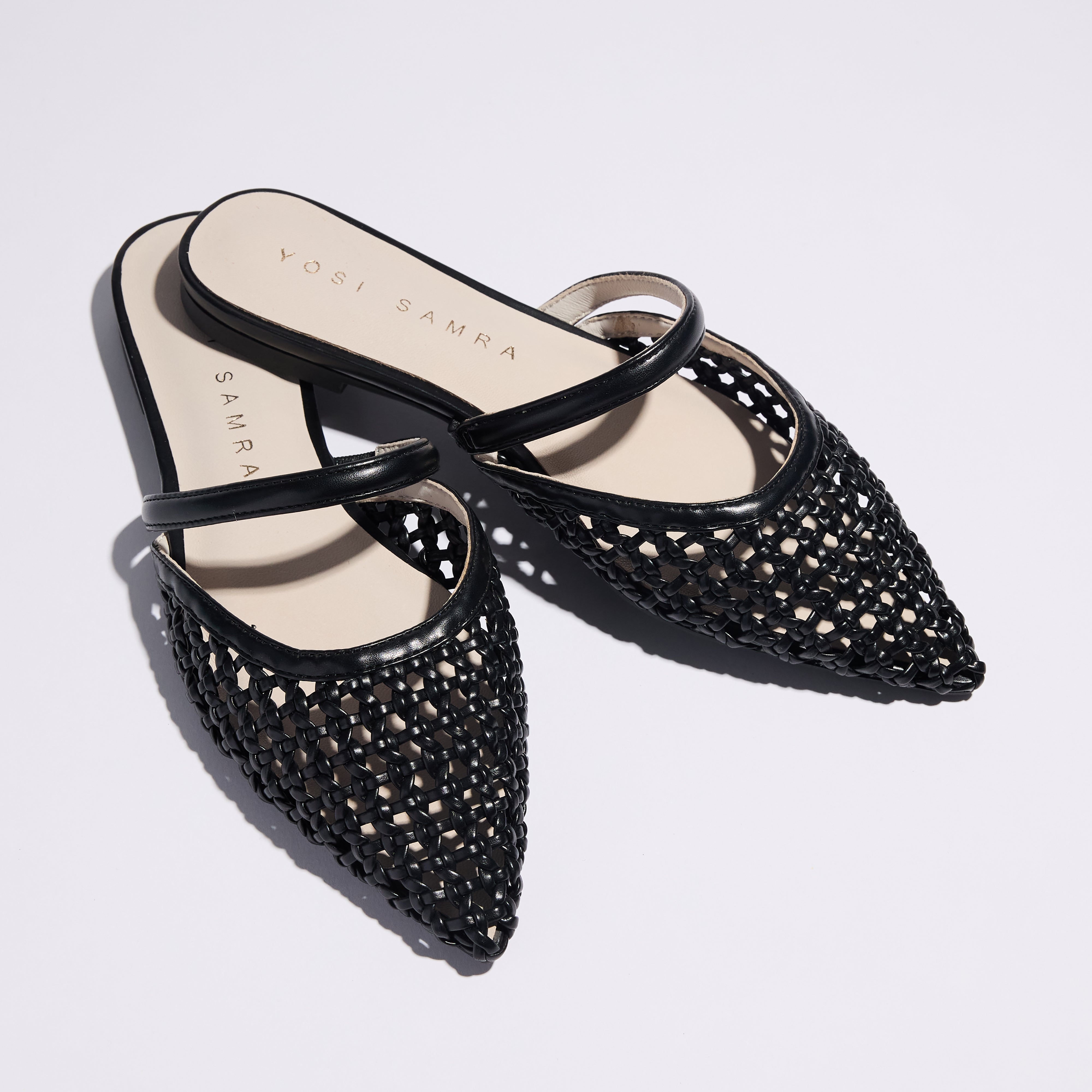 Yosi Samra Justine Slingback in Black Hand Woven Women's Shoe