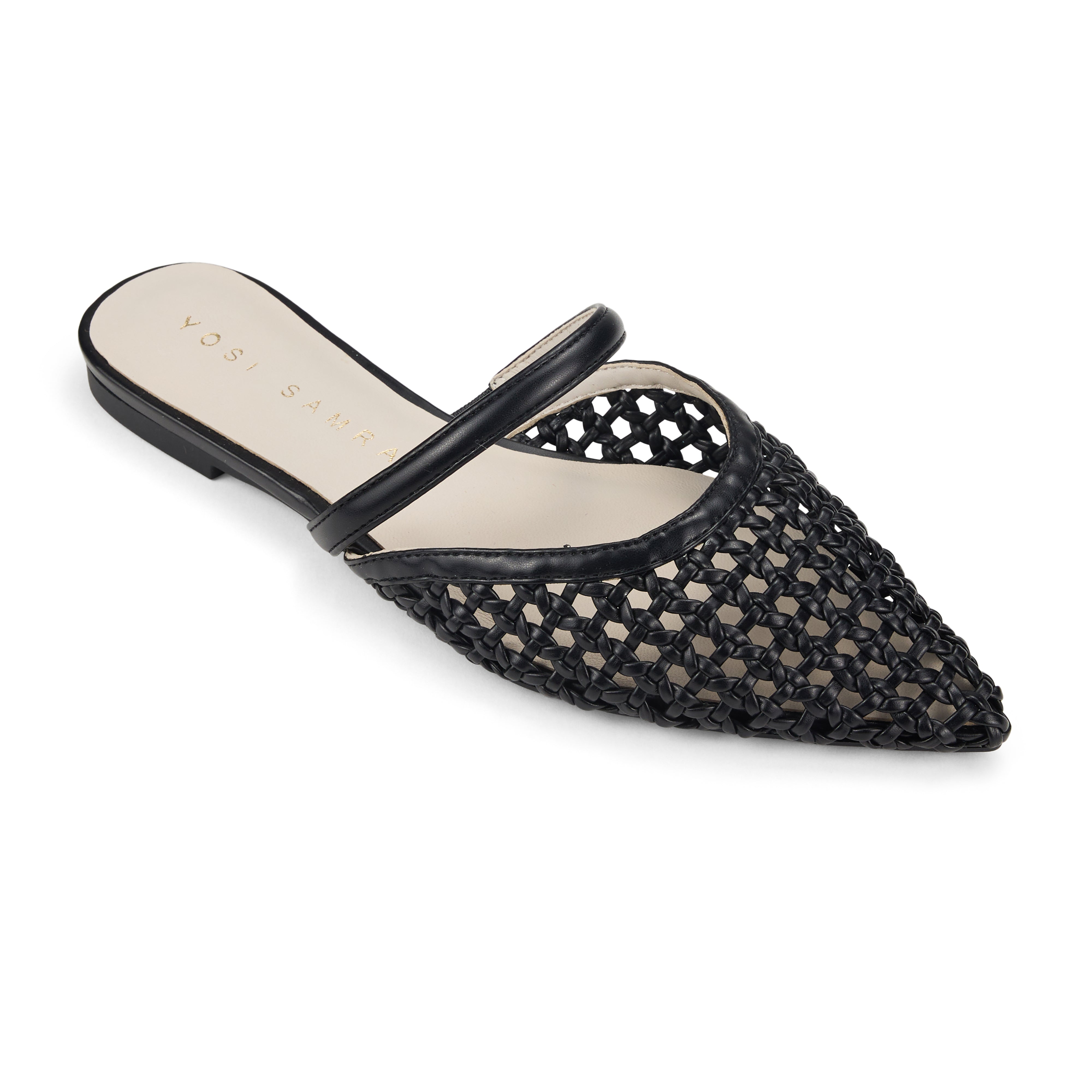 Yosi Samra Justine Slingback in Black Hand Woven Women's Shoe