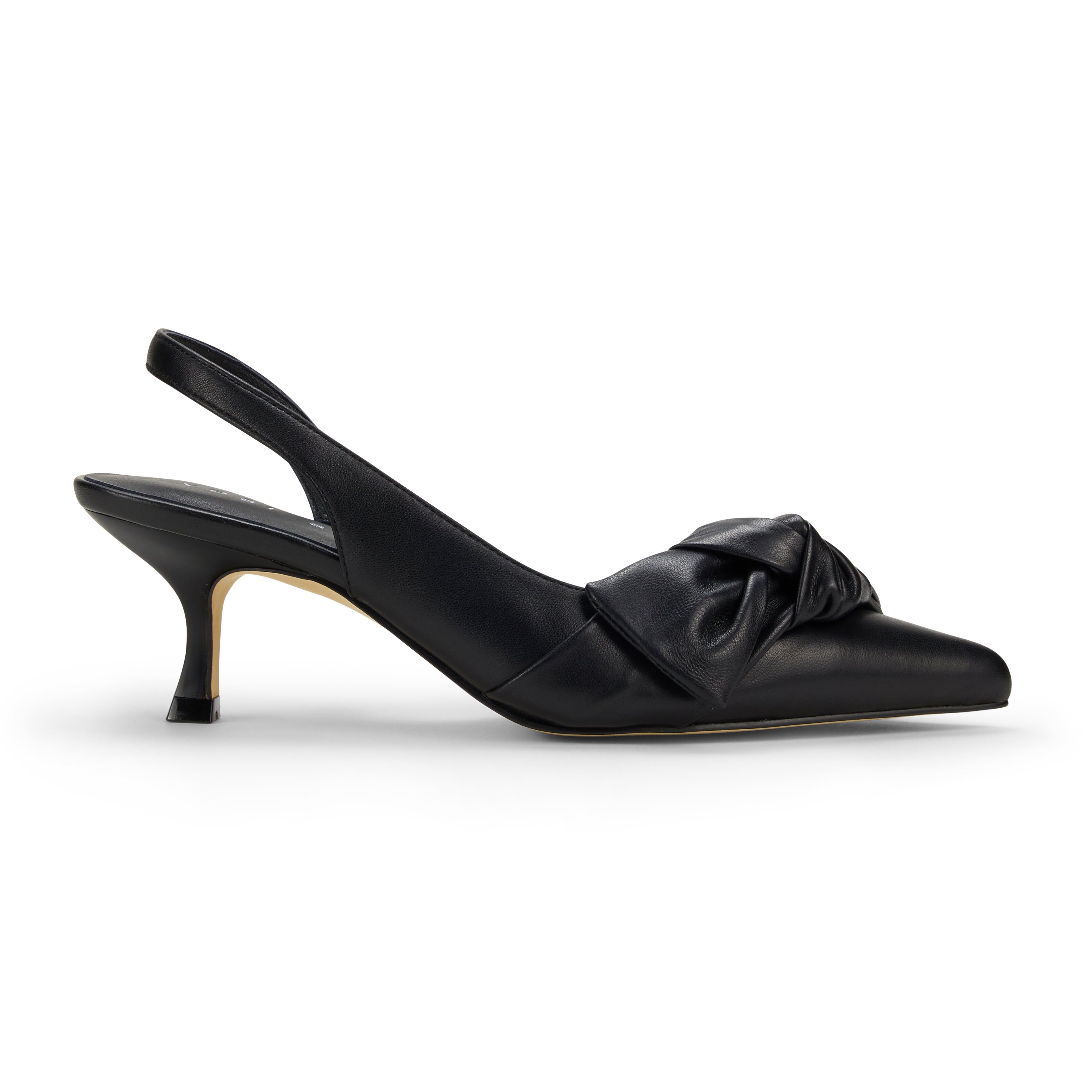 Kaleigh Bow Heel in Black Leather