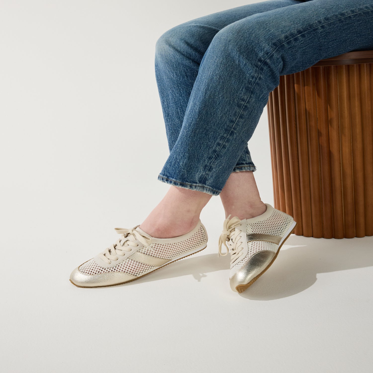 KIAH IN CREAM MESH/GOLD METALLIC - Yosi Samra -