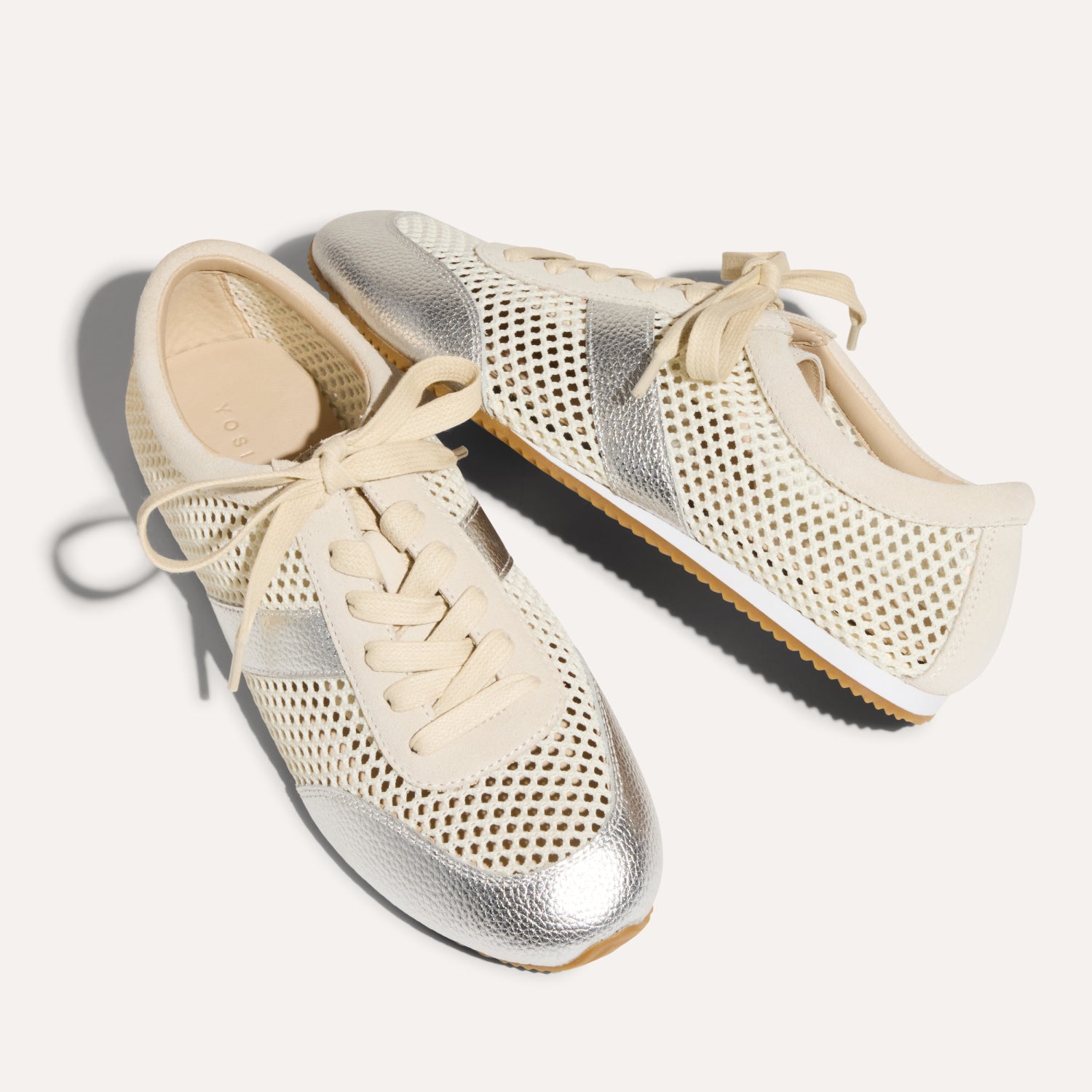 KIAH IN CREAM MESH/SILVER METALLIC - Yosi Samra -