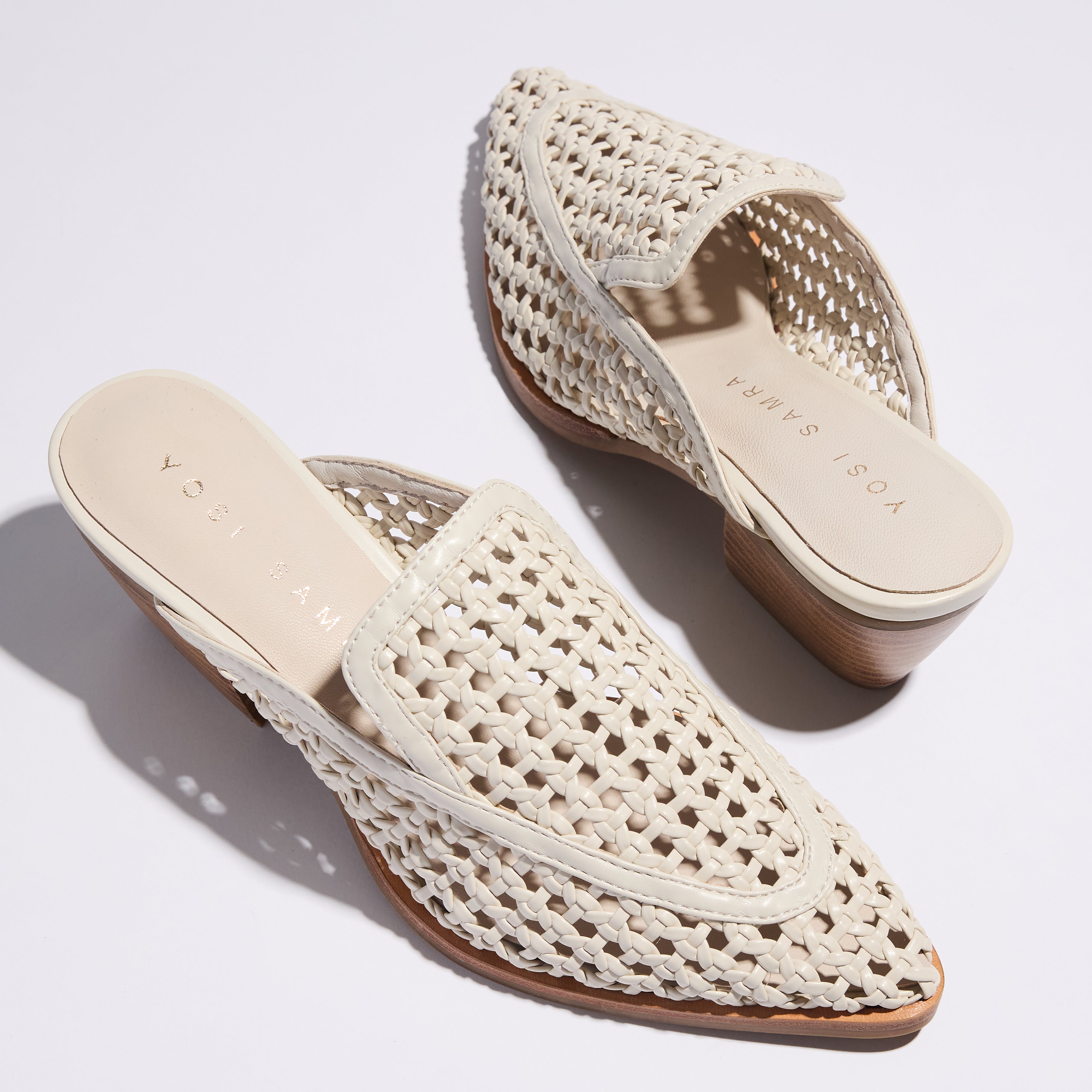 Yosi Samra Kristen Mule in Bone Hand Woven