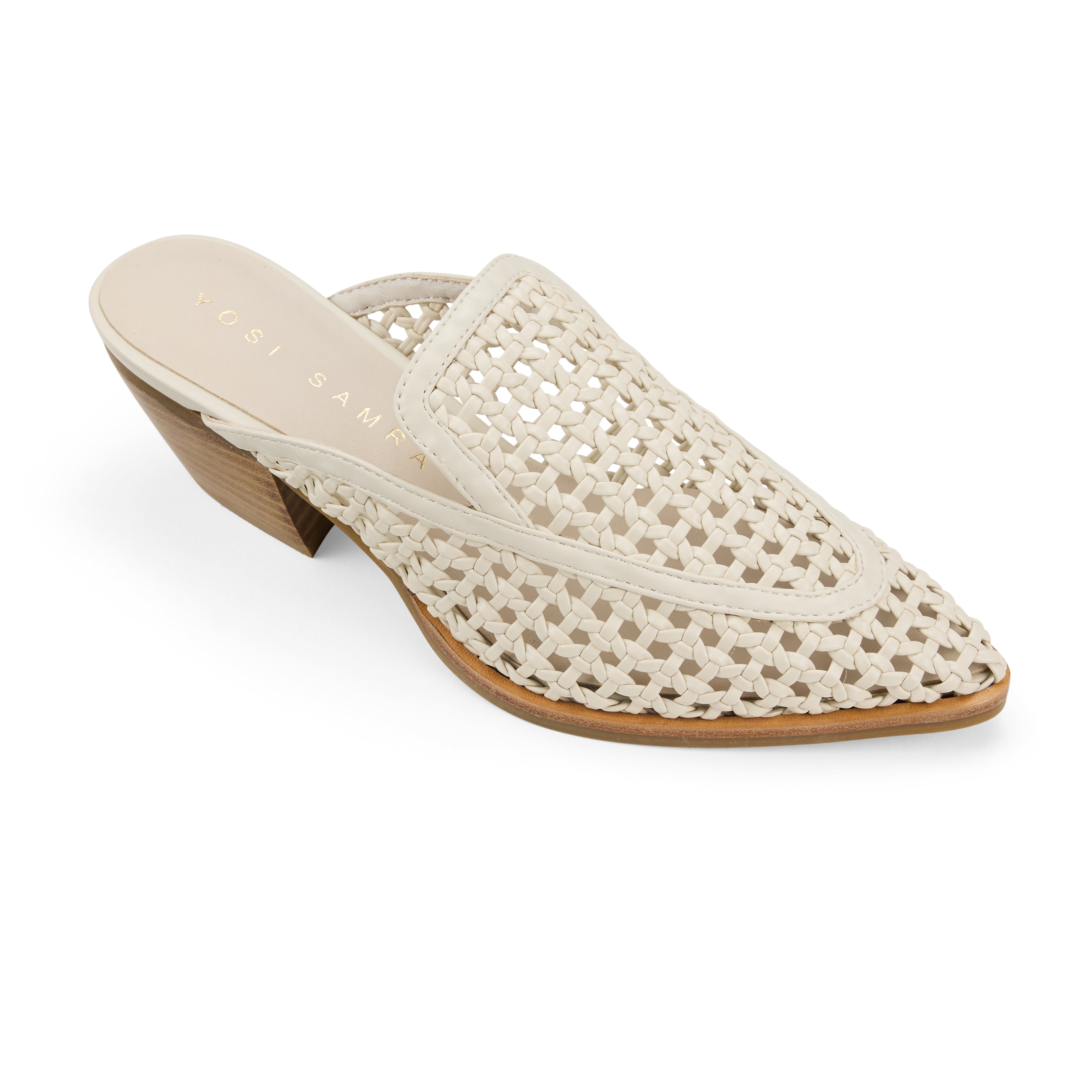 Yosi Samra Kristen Mule in Bone Hand Woven