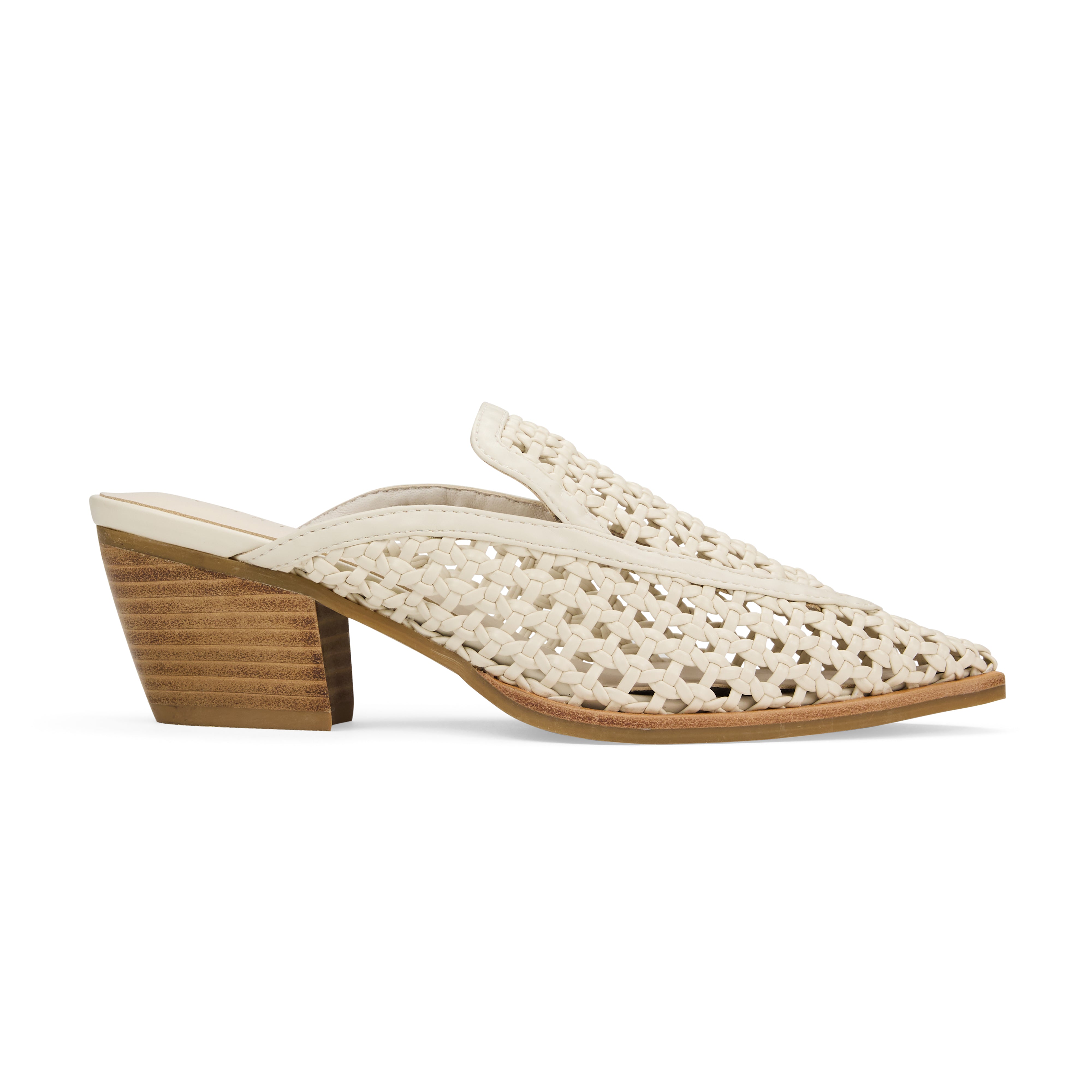 Yosi Samra Kristen Mule in Bone Hand Woven Side