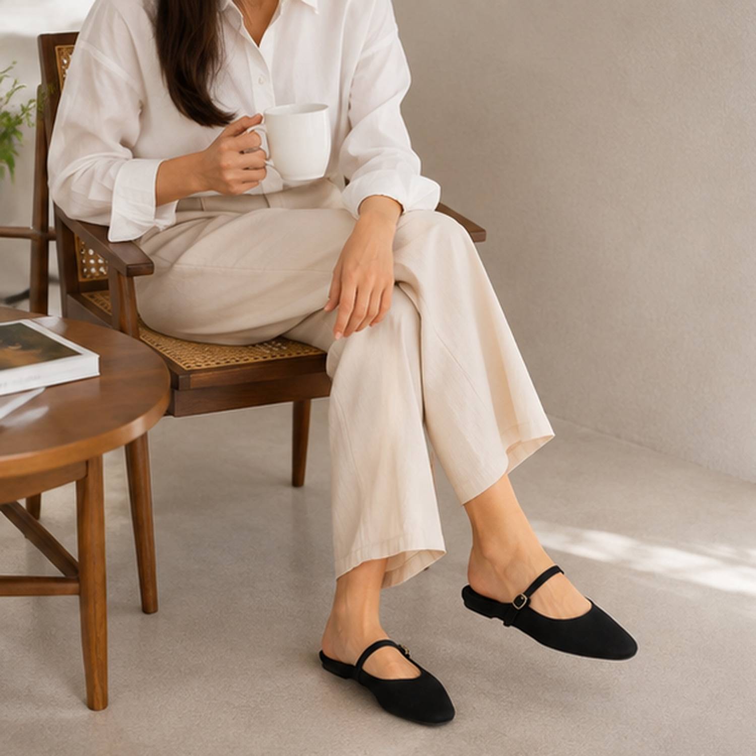 Lily Slide in Black Nylon