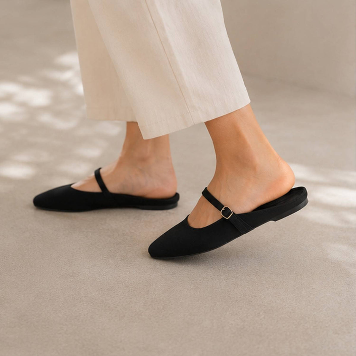 Lily Slide in Black Nylon
