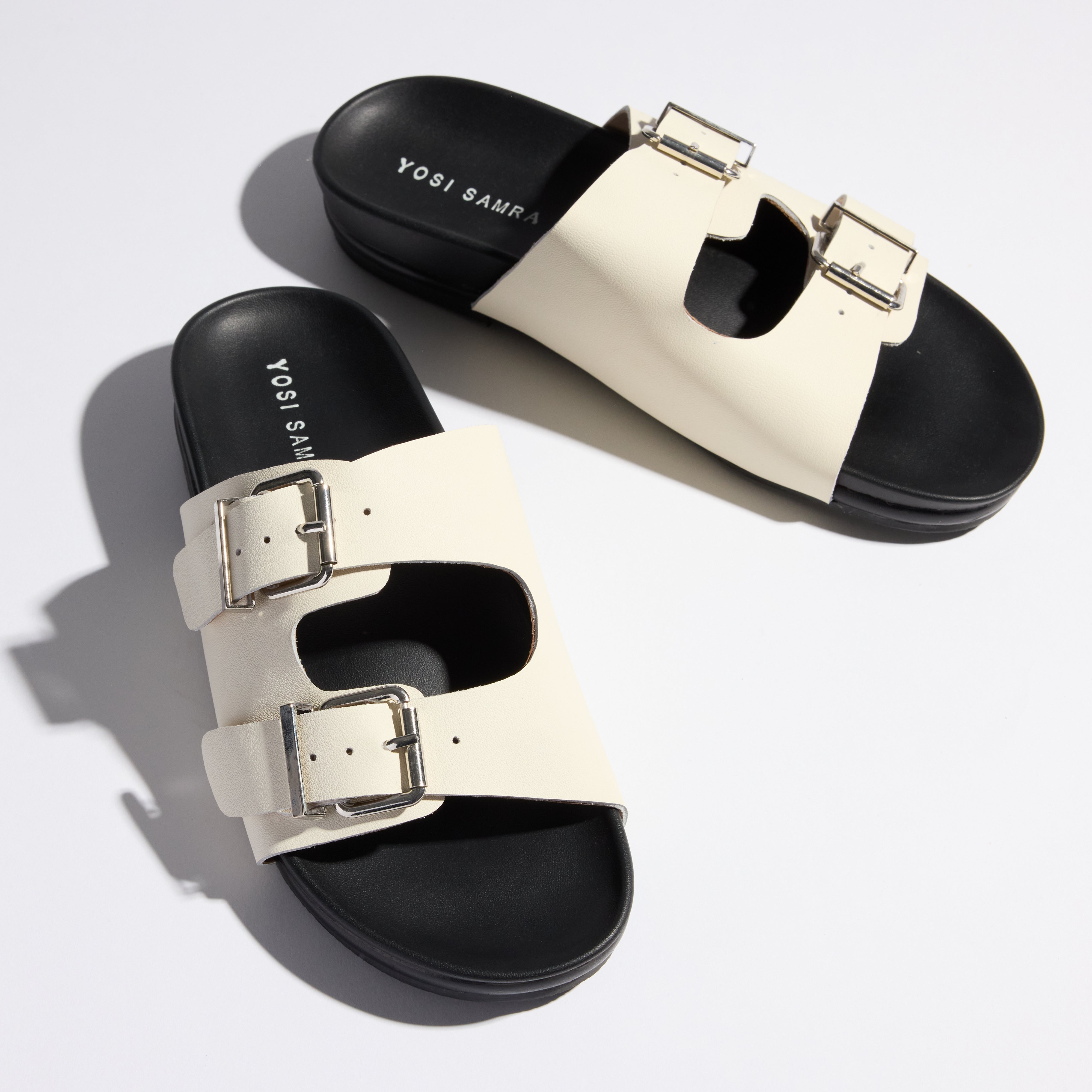 Maya Footbed Sandal in Bone Leather