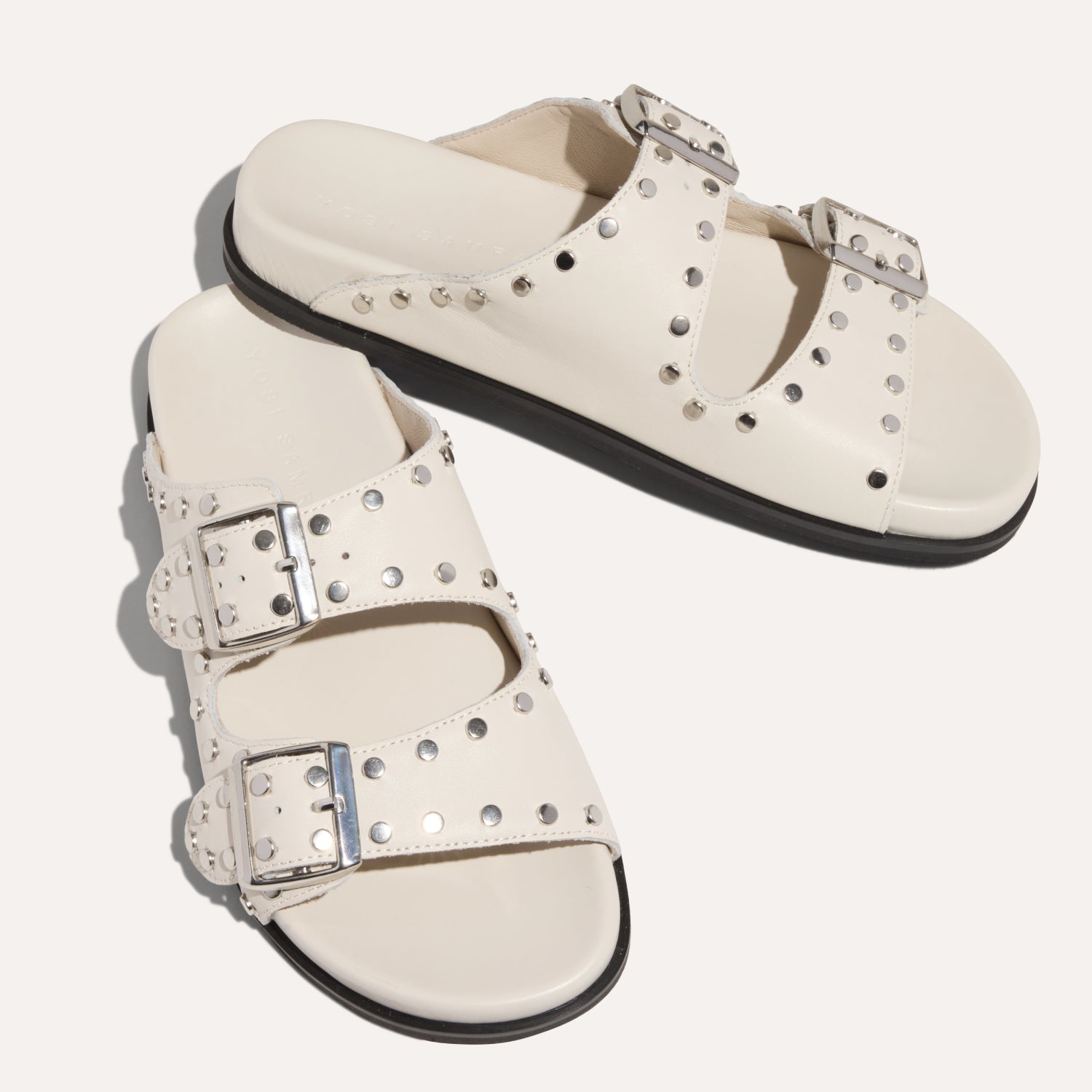 MAYA STUD IN CREAM LEATHER - Yosi Samra -