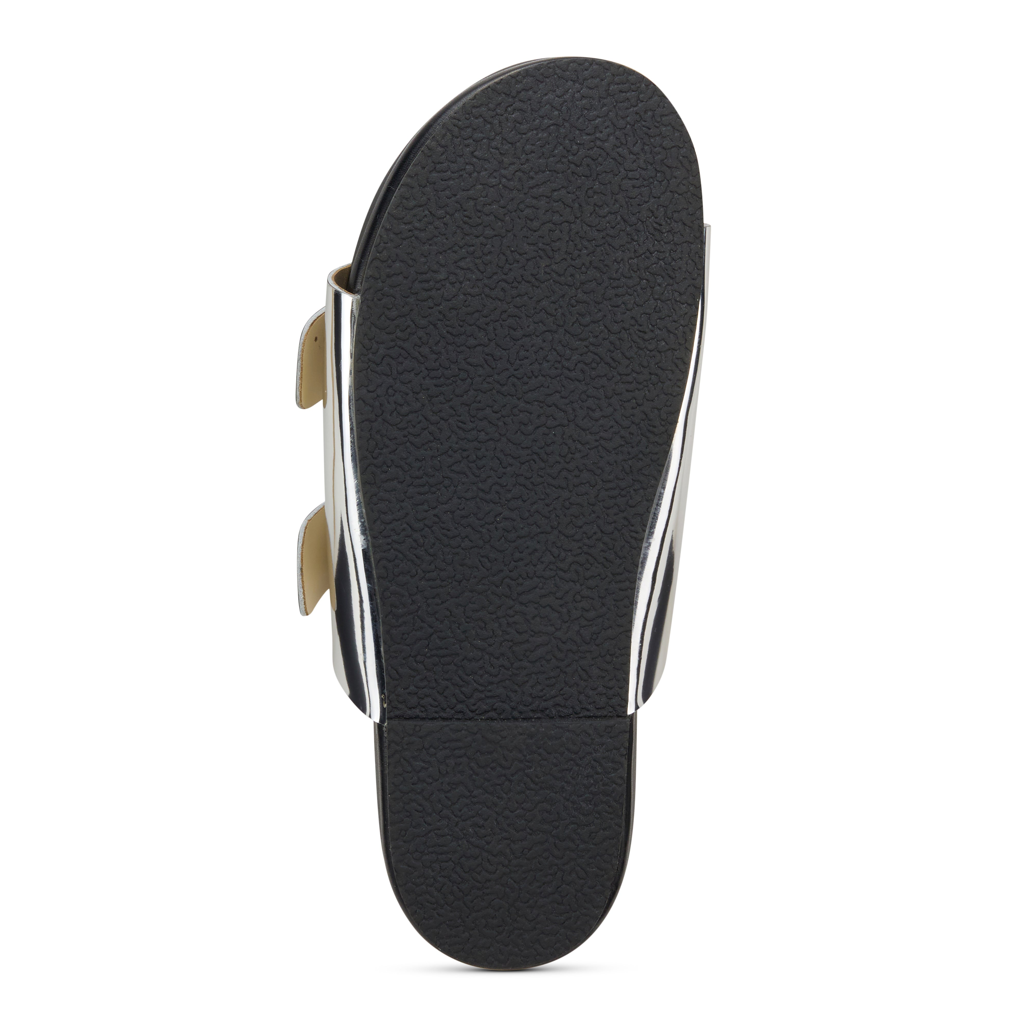 Maya Footbed Sandal in Silver Leather