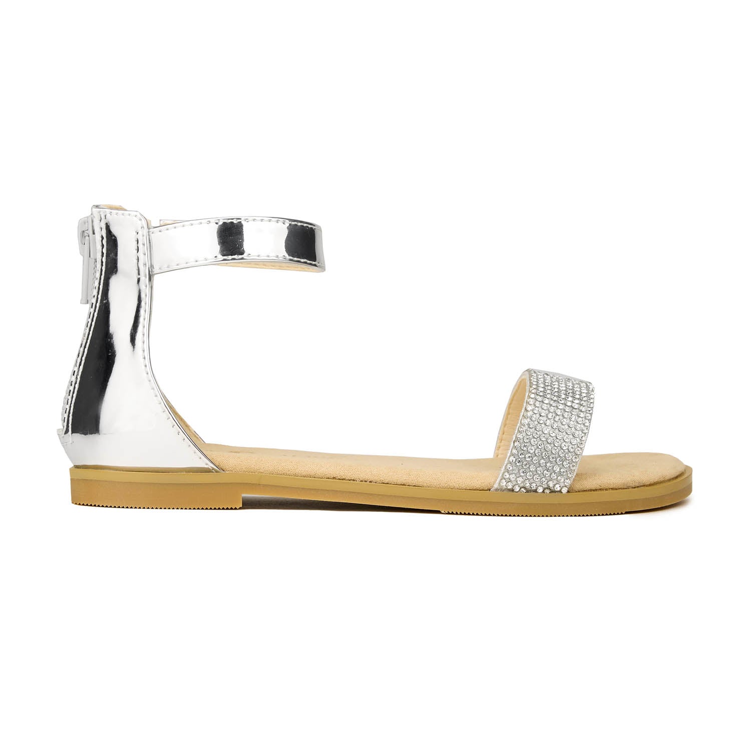 Yosi Samra Miss Cambelle Sandal in Silver Crystal - Kids Shoe
