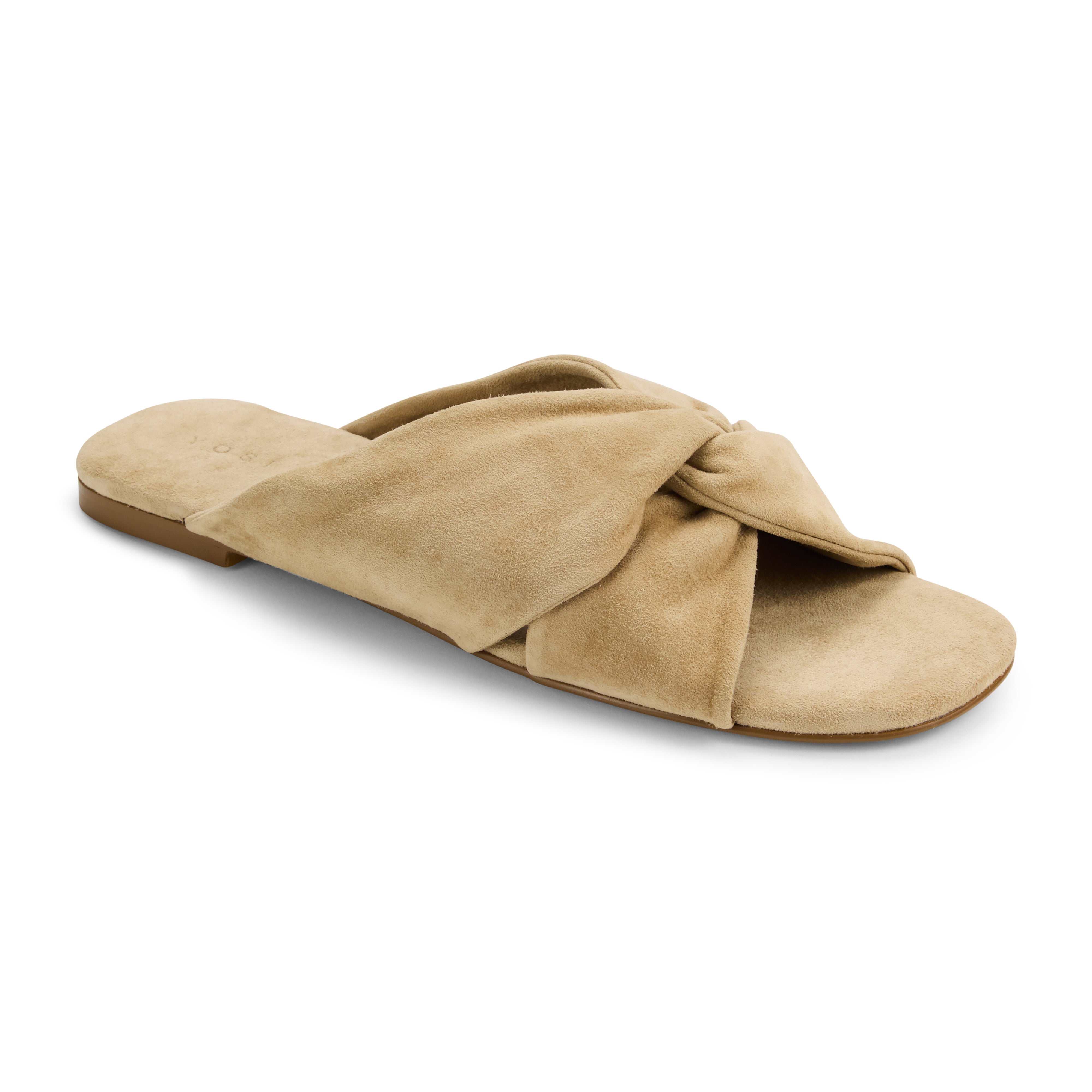 Nadia Slide Sandal in Oat Suede