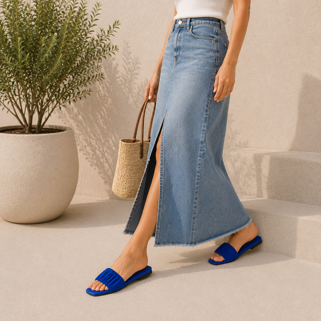 Naomi Sandal in Lapis Nylon