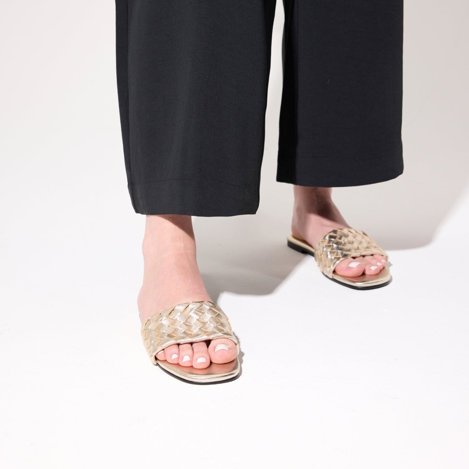 Nathalie Gold Metallic Sandal - Yosi Samra - Women's Sandals