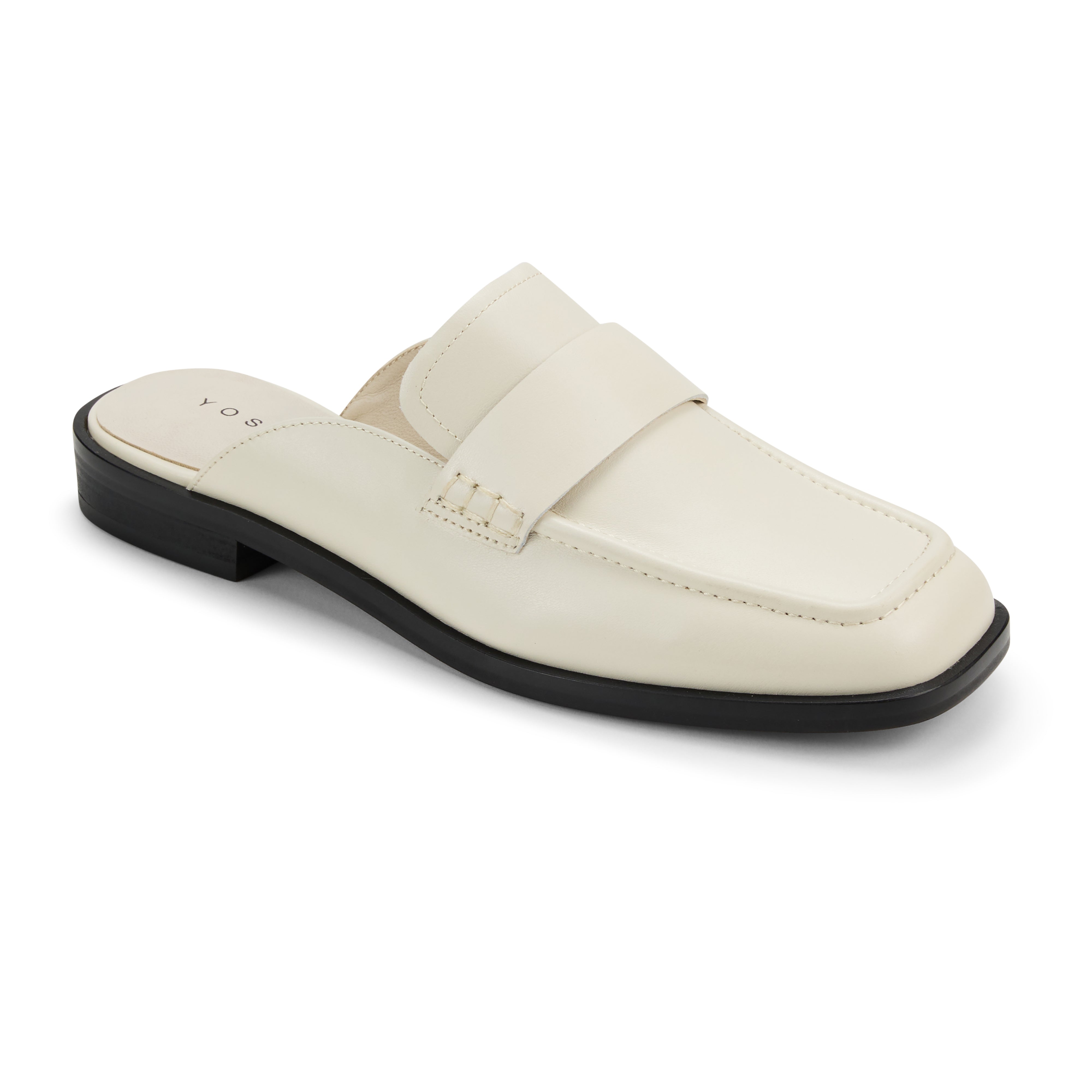 Odessa Loafer Mule in Bone Leather - Yosi Samra - Women's Flats