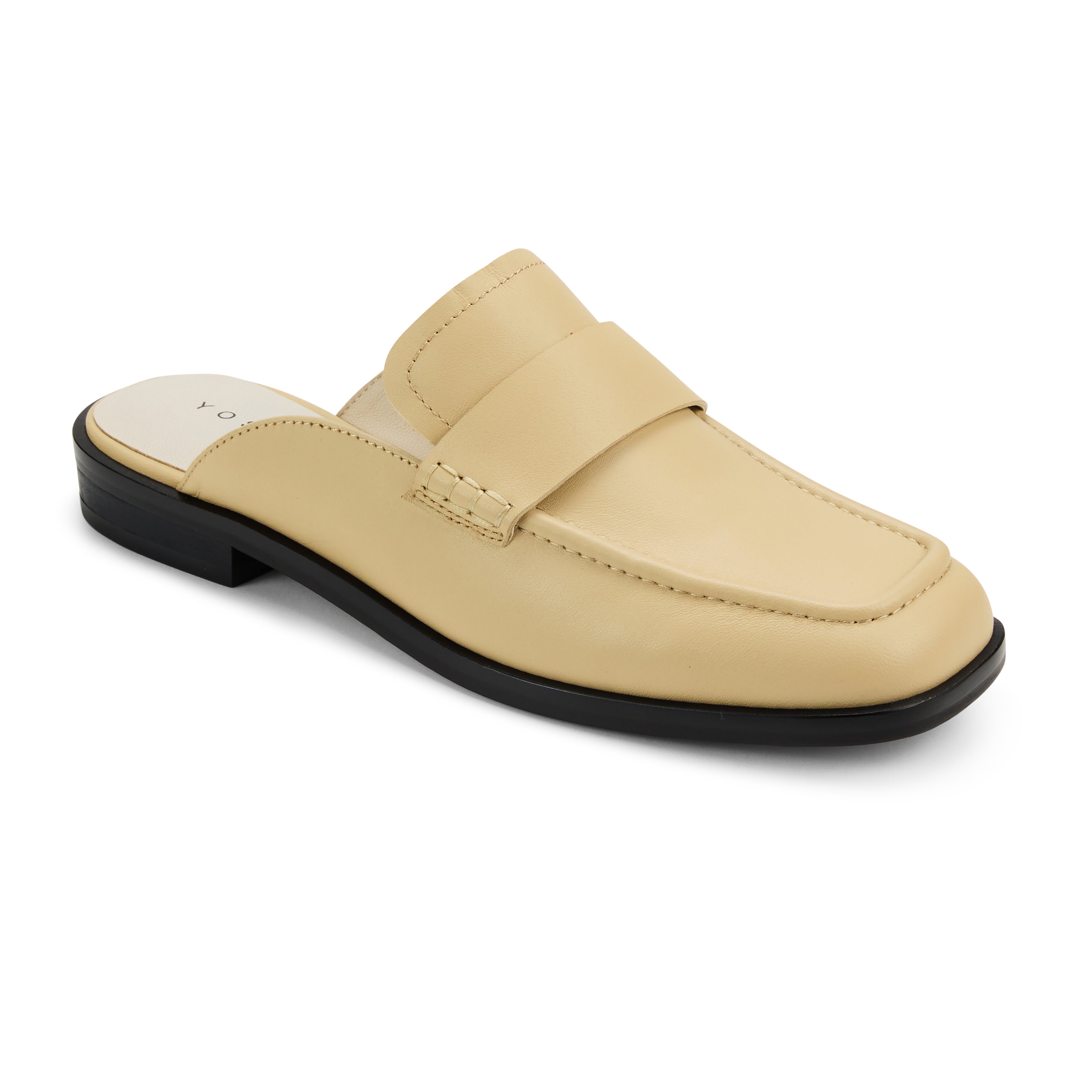 Odessa Loafer Mule in Oat Leather - Yosi Samra - Women's Flats