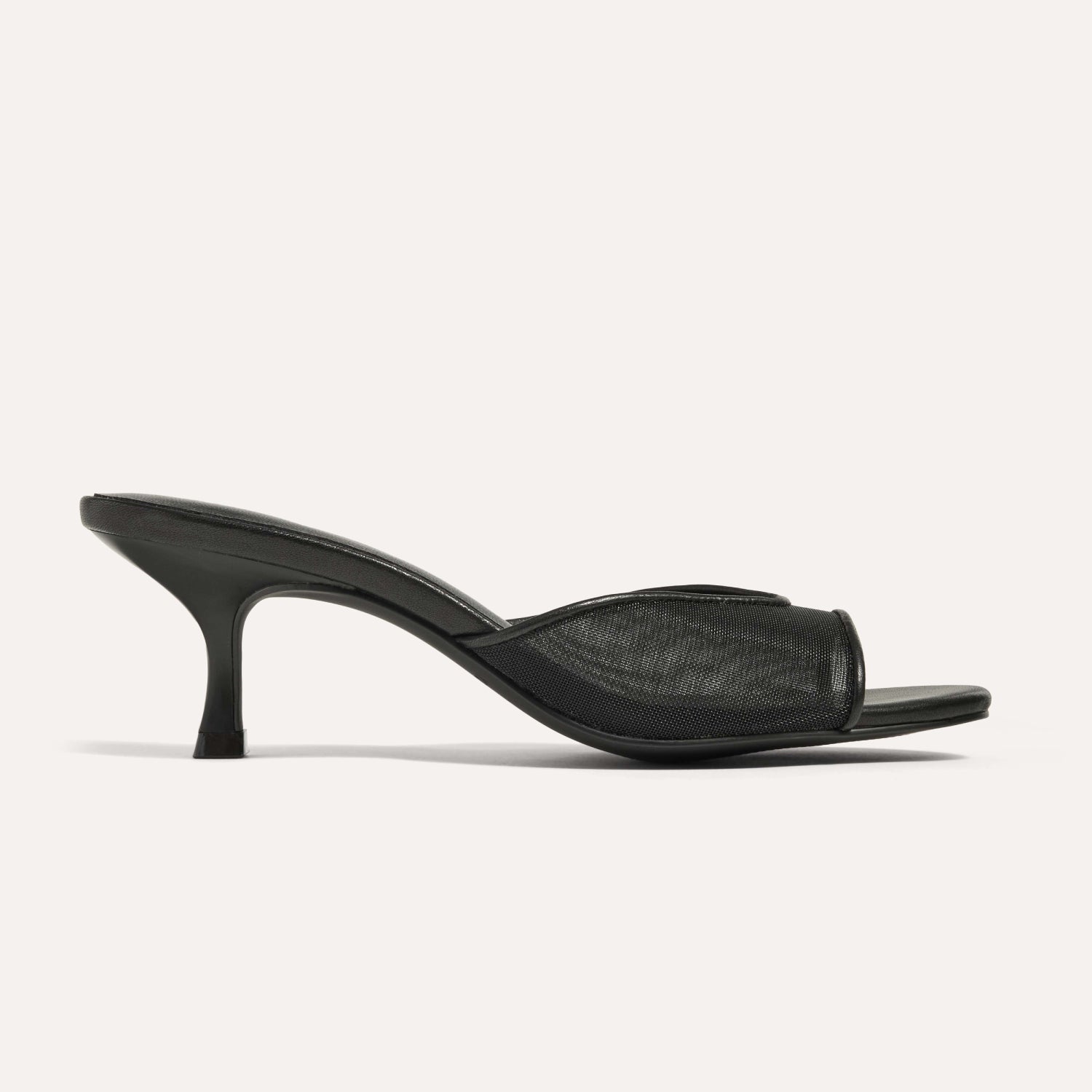 Opal Open-Toe Heel in Black Mesh - Yosi Samra - Women's Heels