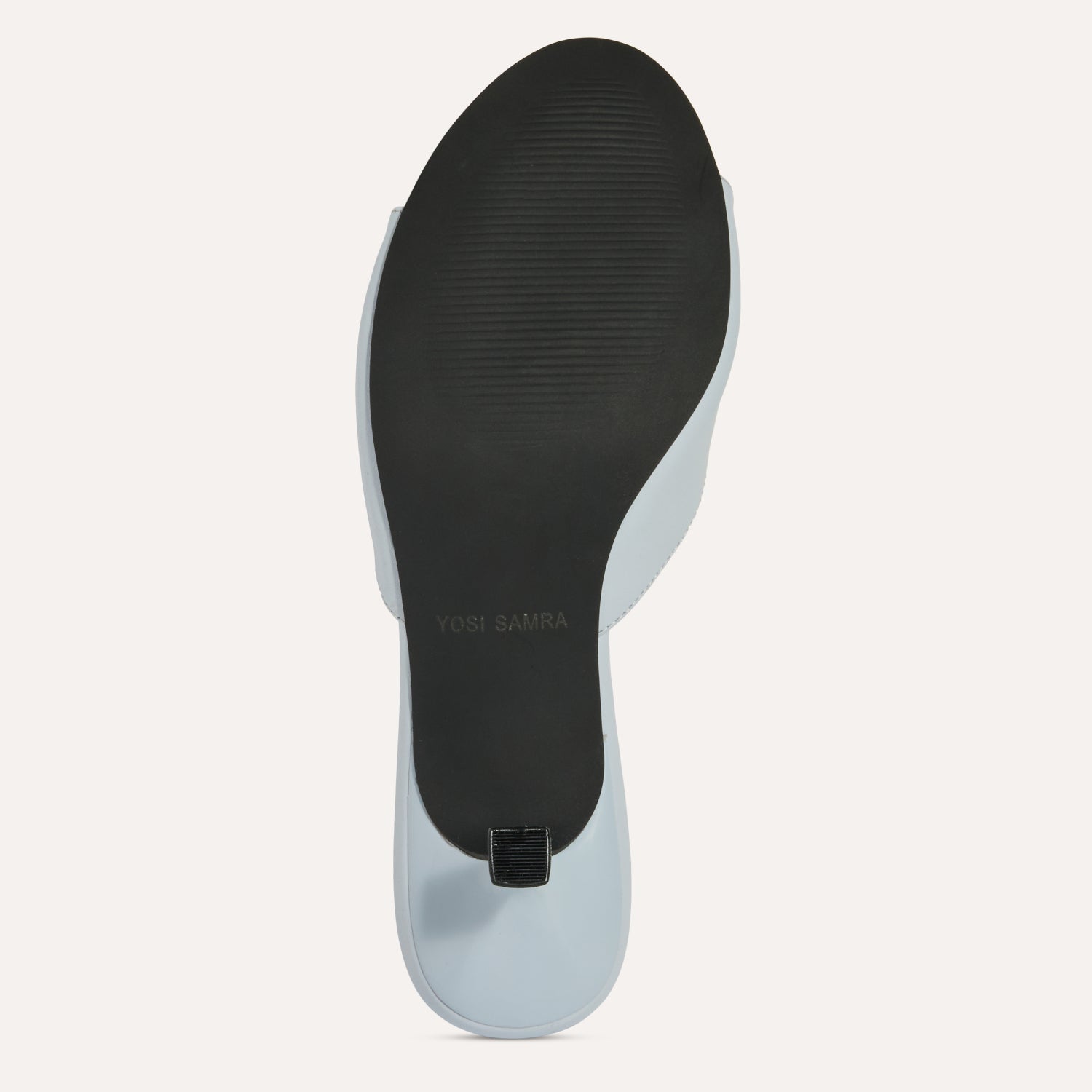 Opal Open-Toe Heel in Sky Leather - Yosi Samra - Women's Heels