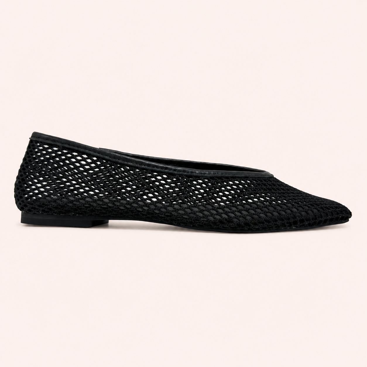 PIPER BALLET FLAT IN BLACK CROCHET