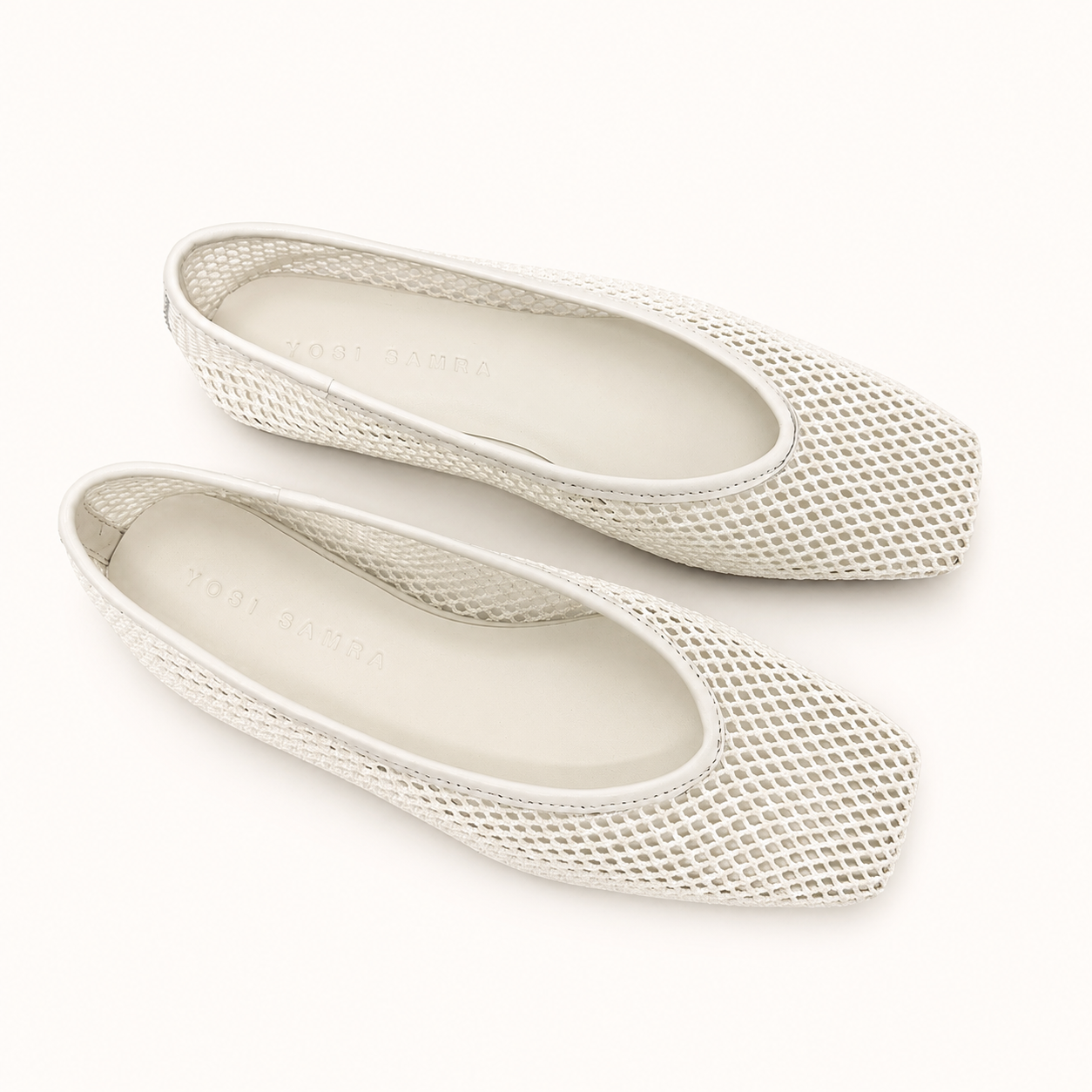 PIPER BALLET FLAT IN CREAM CROCHET