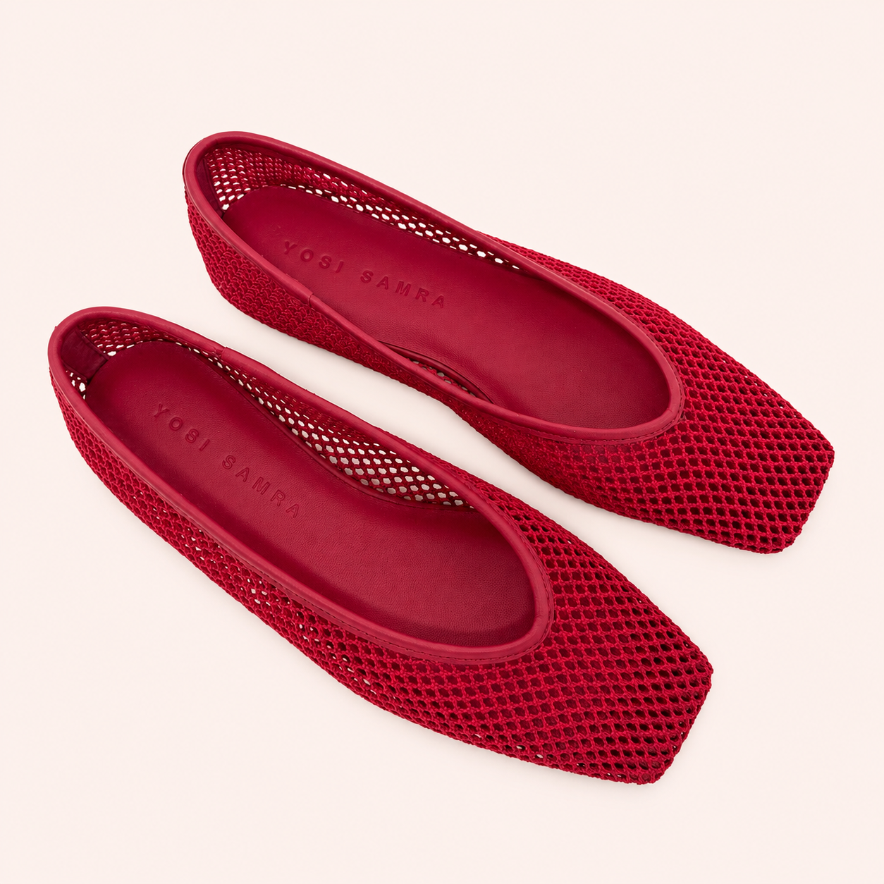 PIPER BALLET FLAT IN RED CROCHET