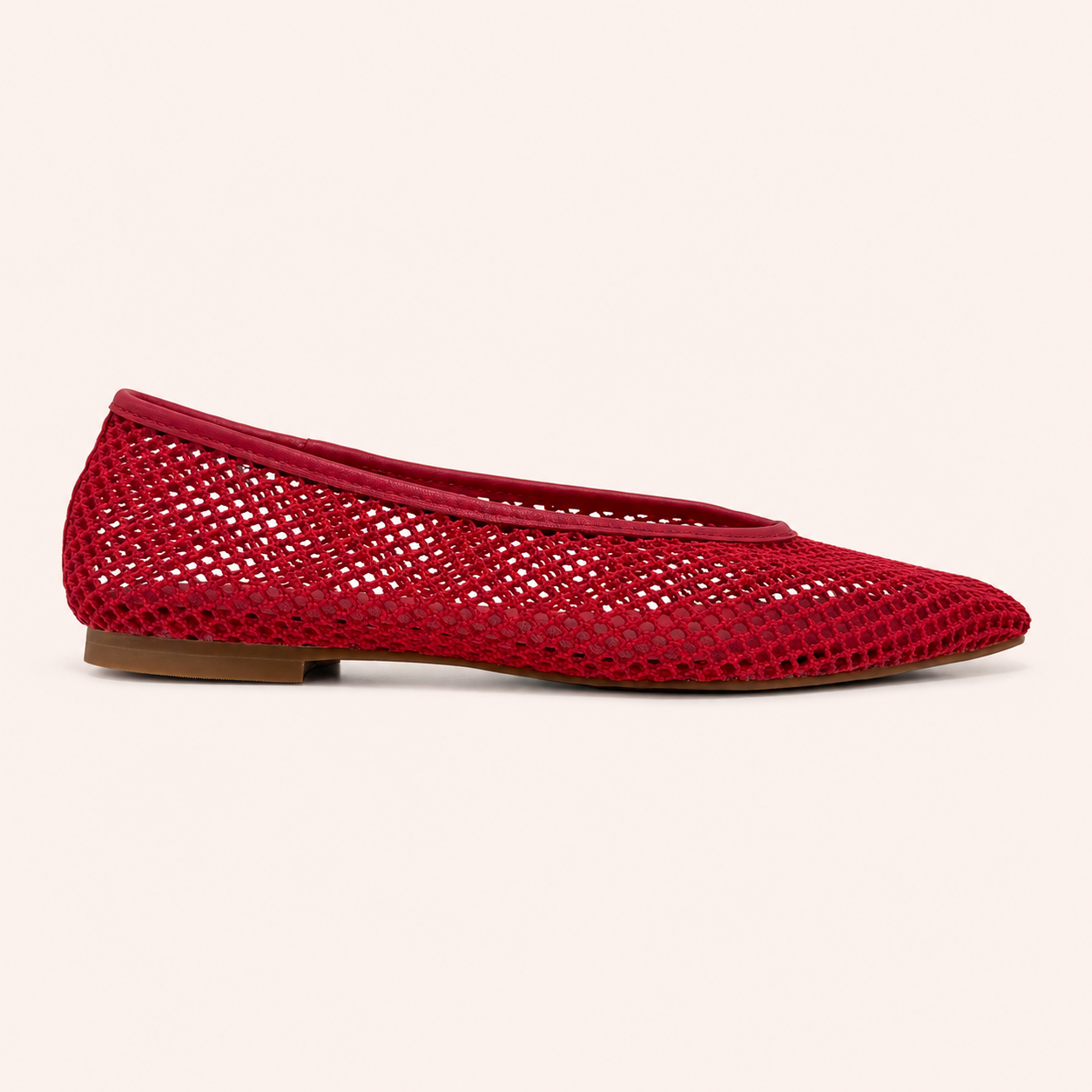 PIPER BALLET FLAT IN RED CROCHET
