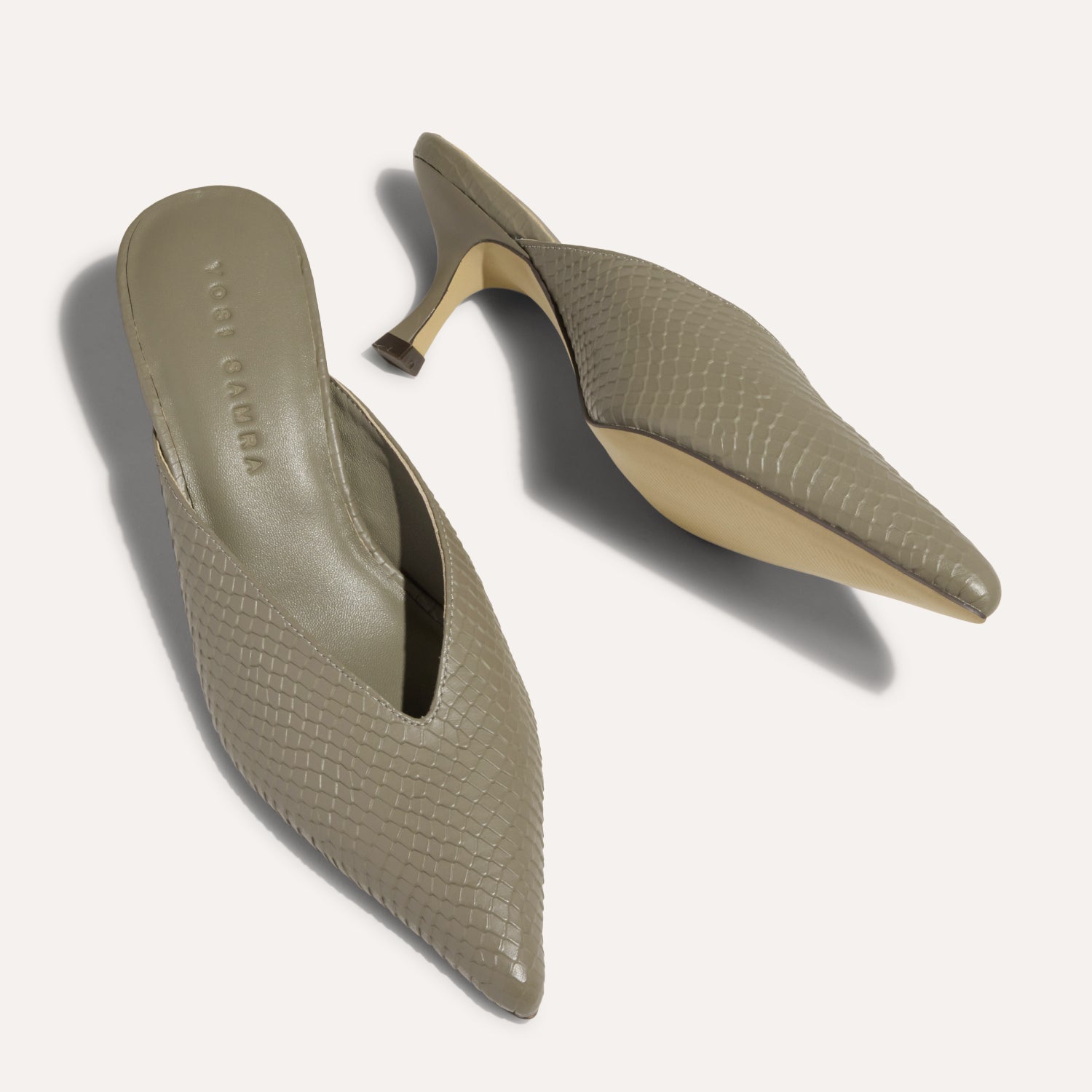 REMI IN TAUPE LEATHER CROC - Yosi Samra -