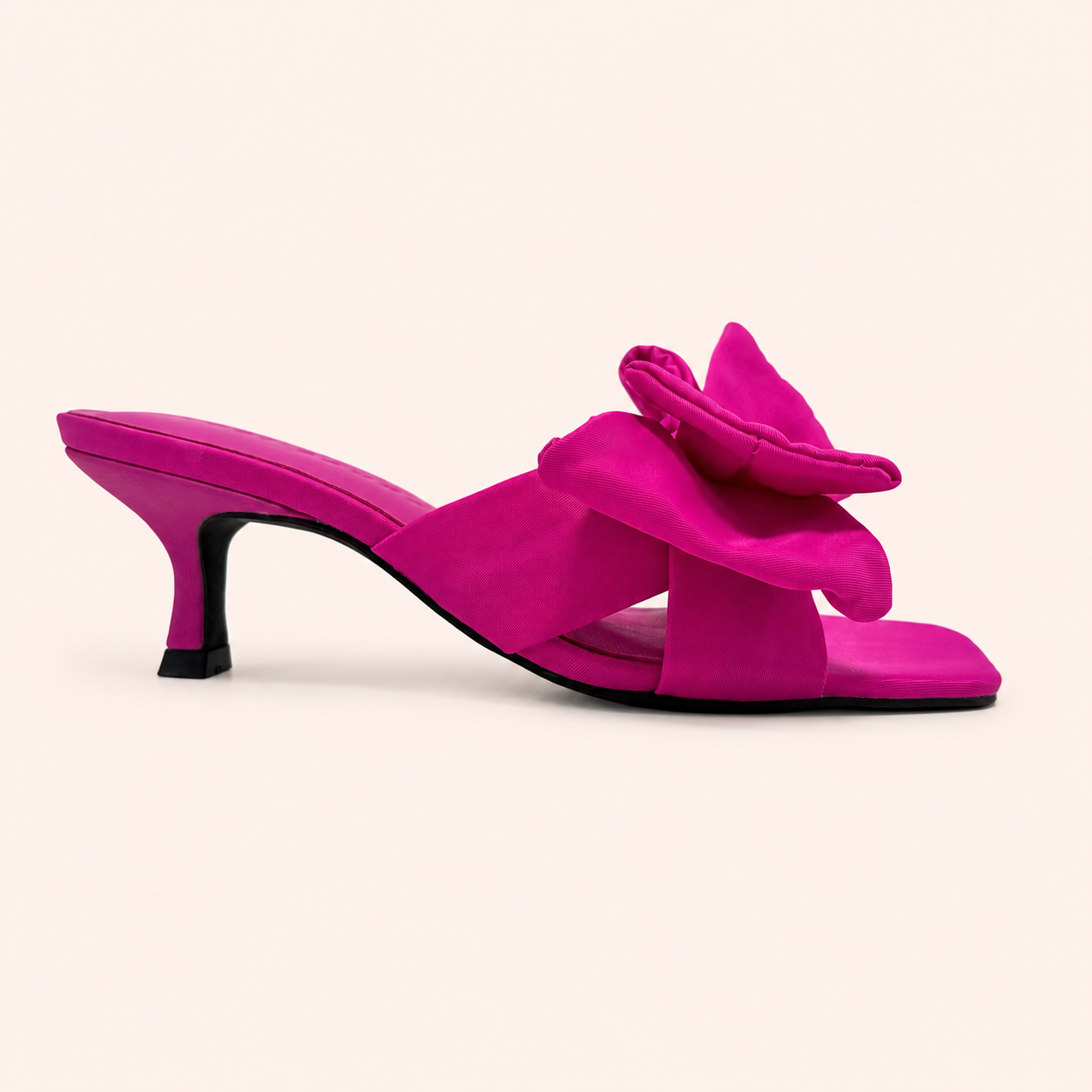 RAVELLO HEEL IN FUSCHIA NYLON