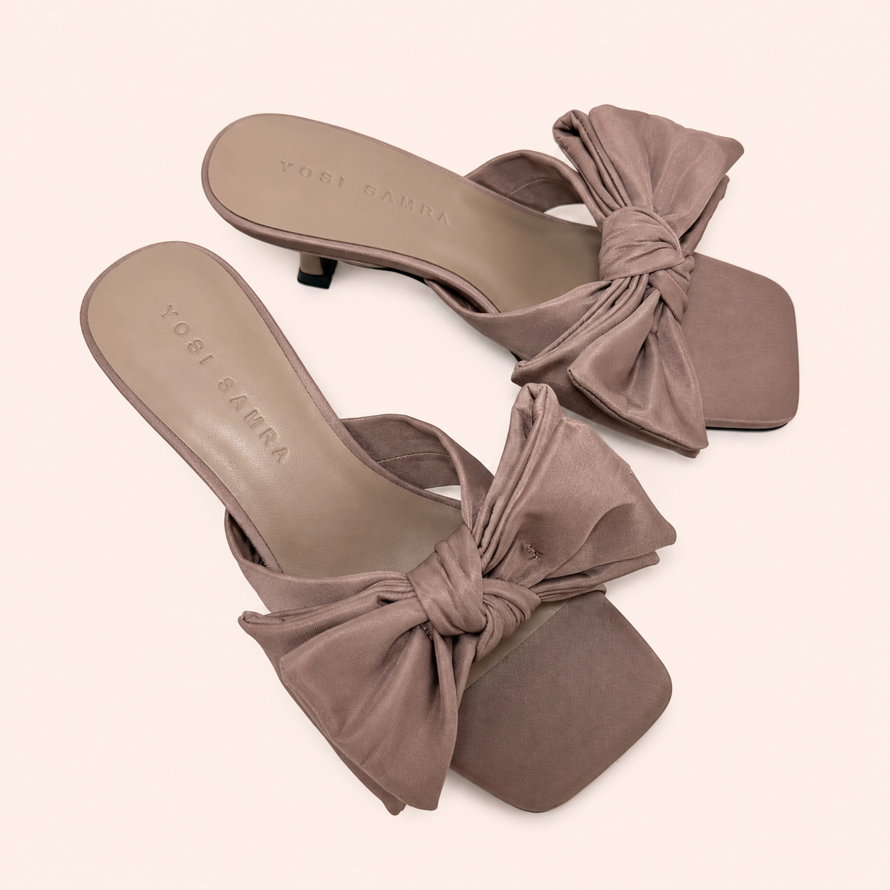 RAVELLO HEEL IN TAUPE NYLON