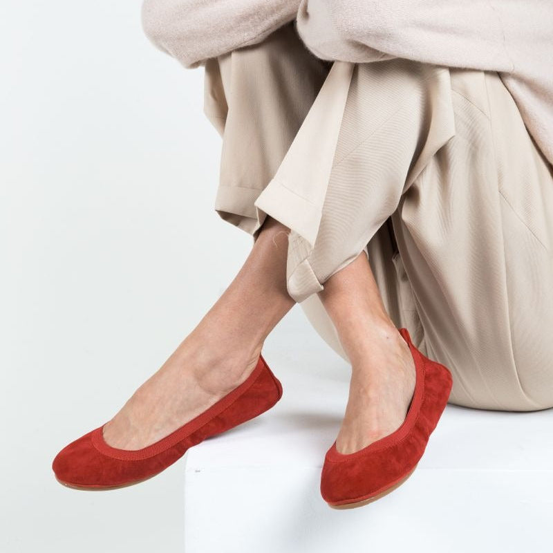 red suede flats