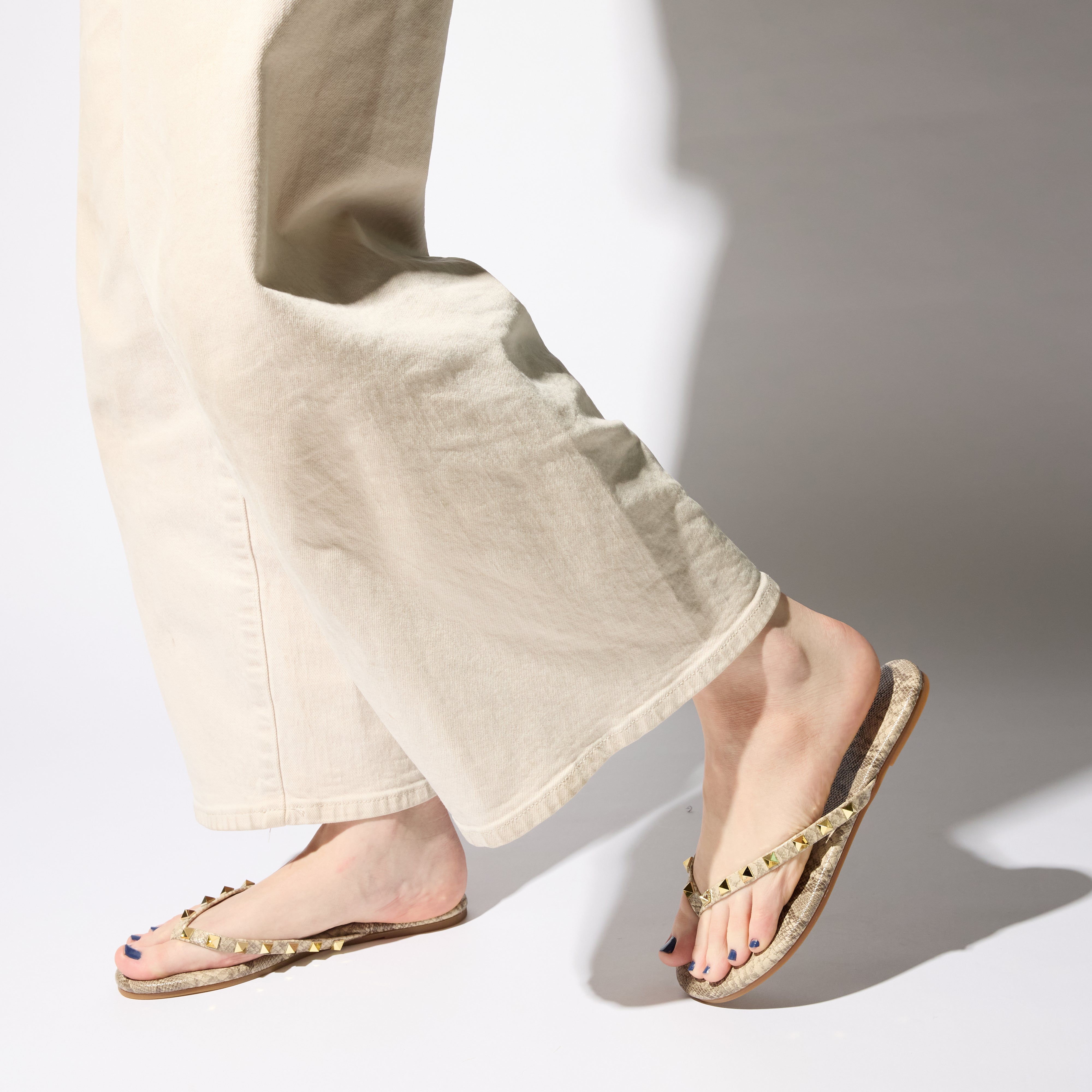 Rivington Stud Flip Flop in Snake Print