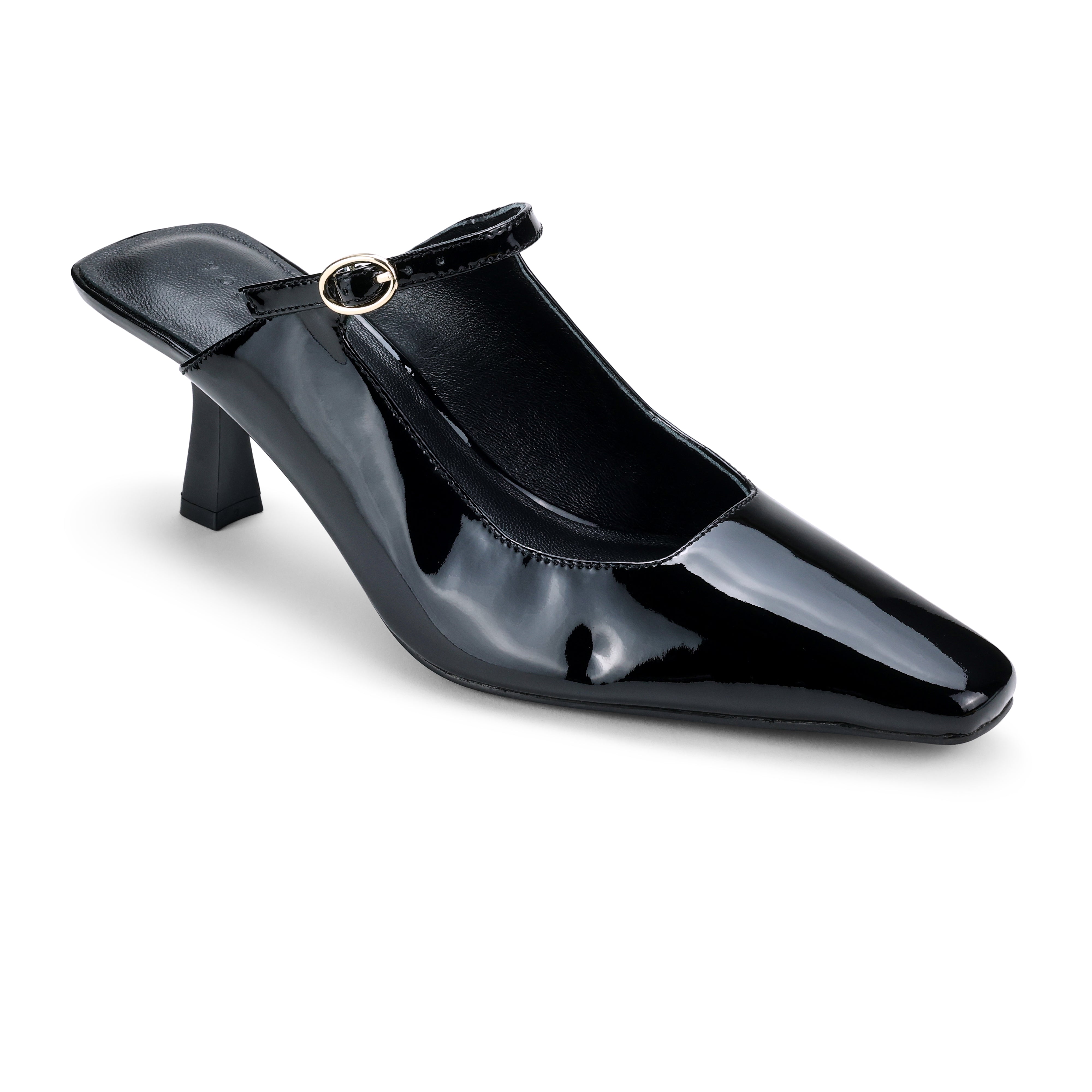 Ryder Heel in Black Patent Leather