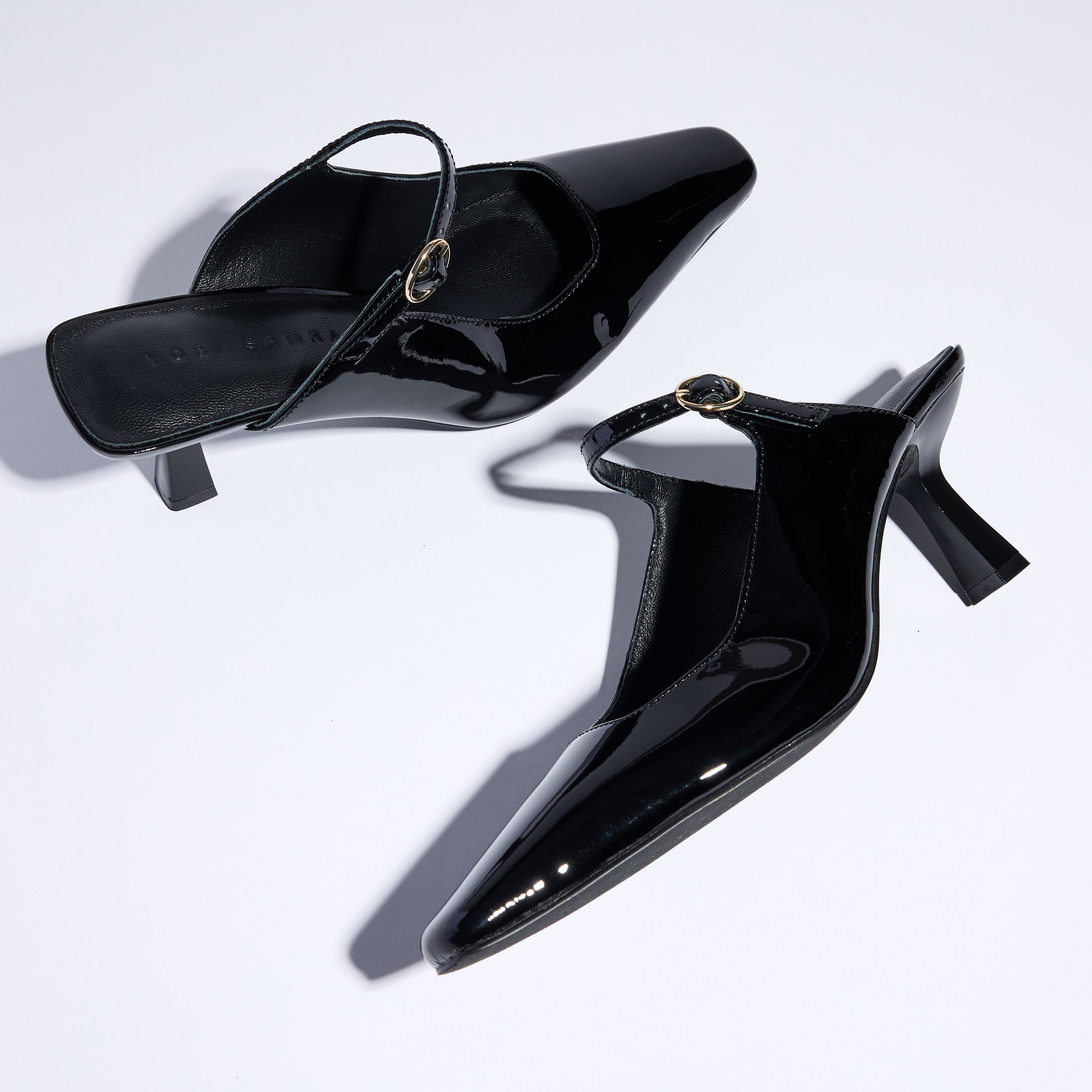 Ryder Heel in Black Patent Leather