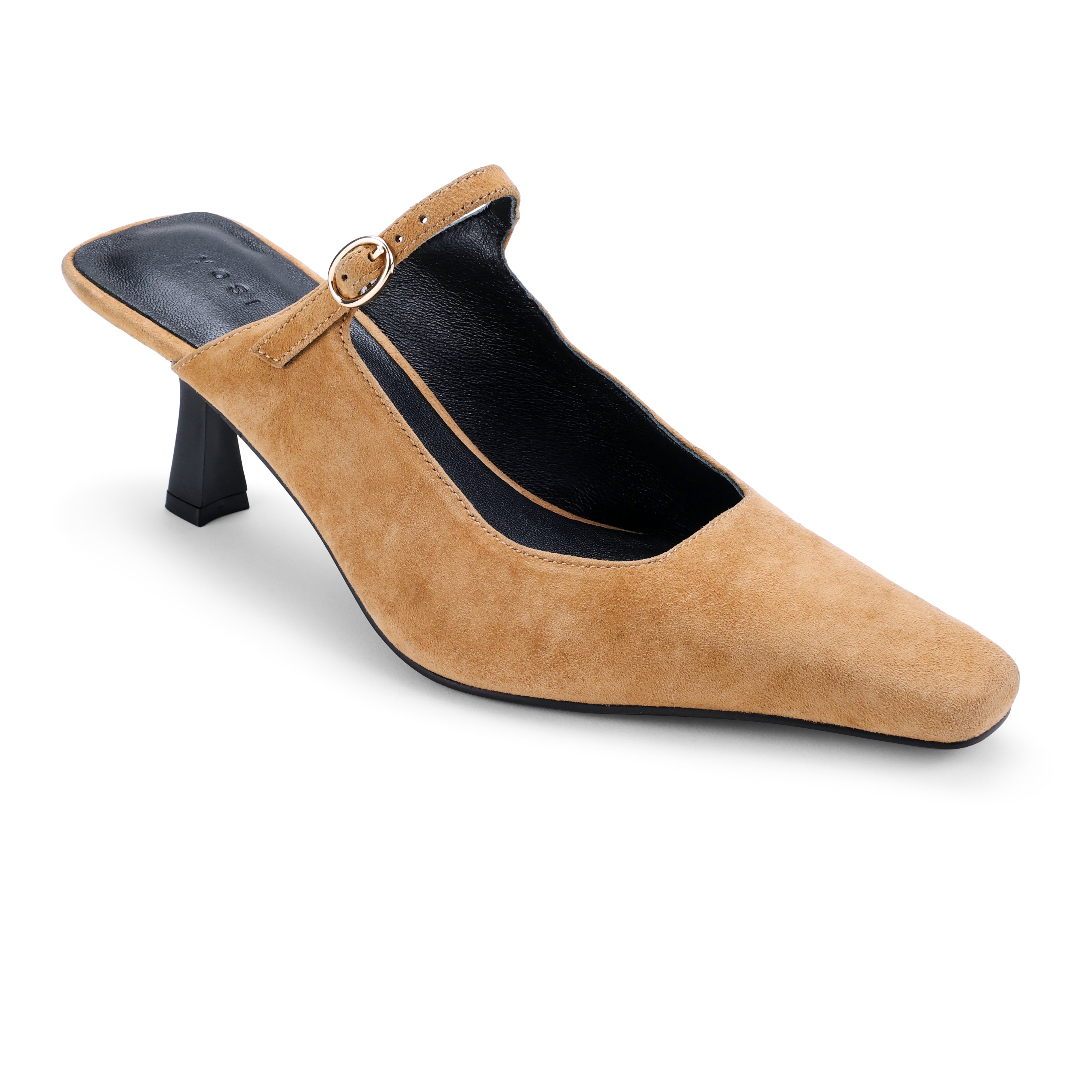 Ryder Heel in Camel Suede