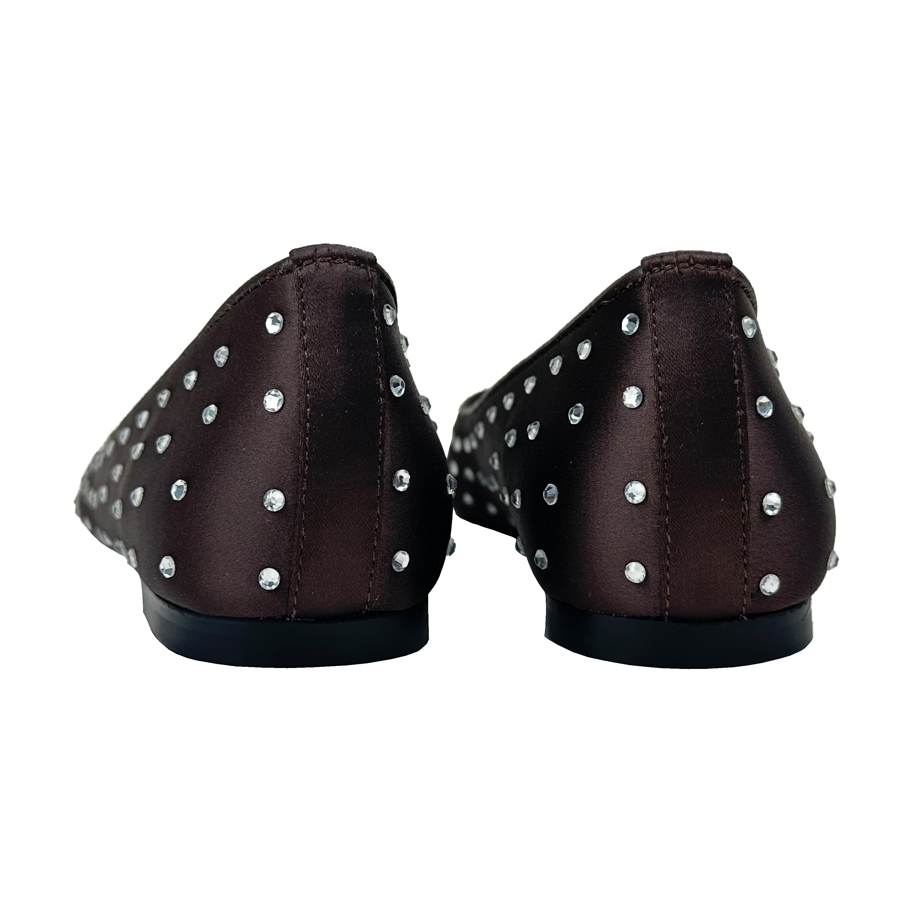 Yosi Samra Sadie Lux in Chocolate Satin Women's Shoe Back