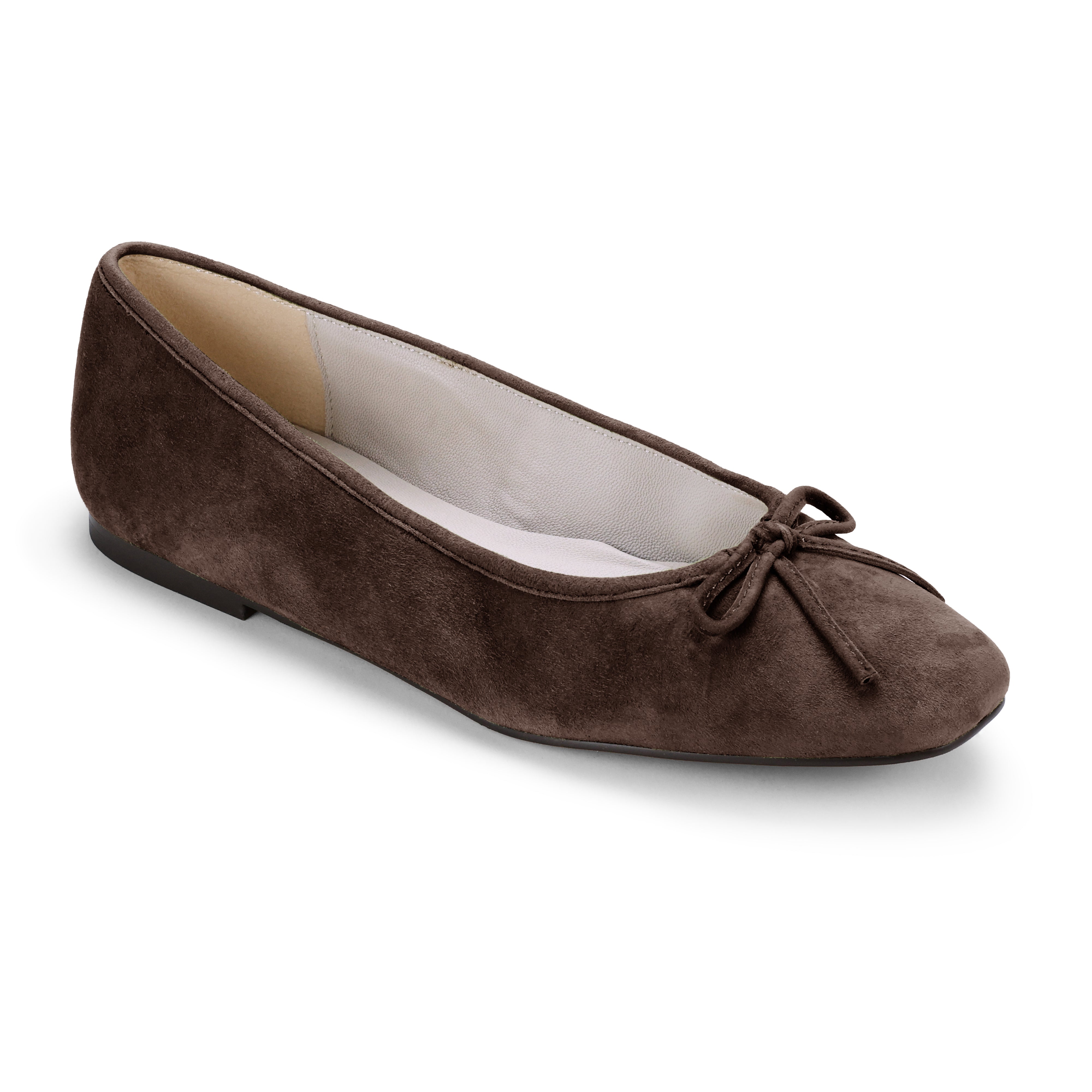 Sage Ballet Flat in Chocolate Suede